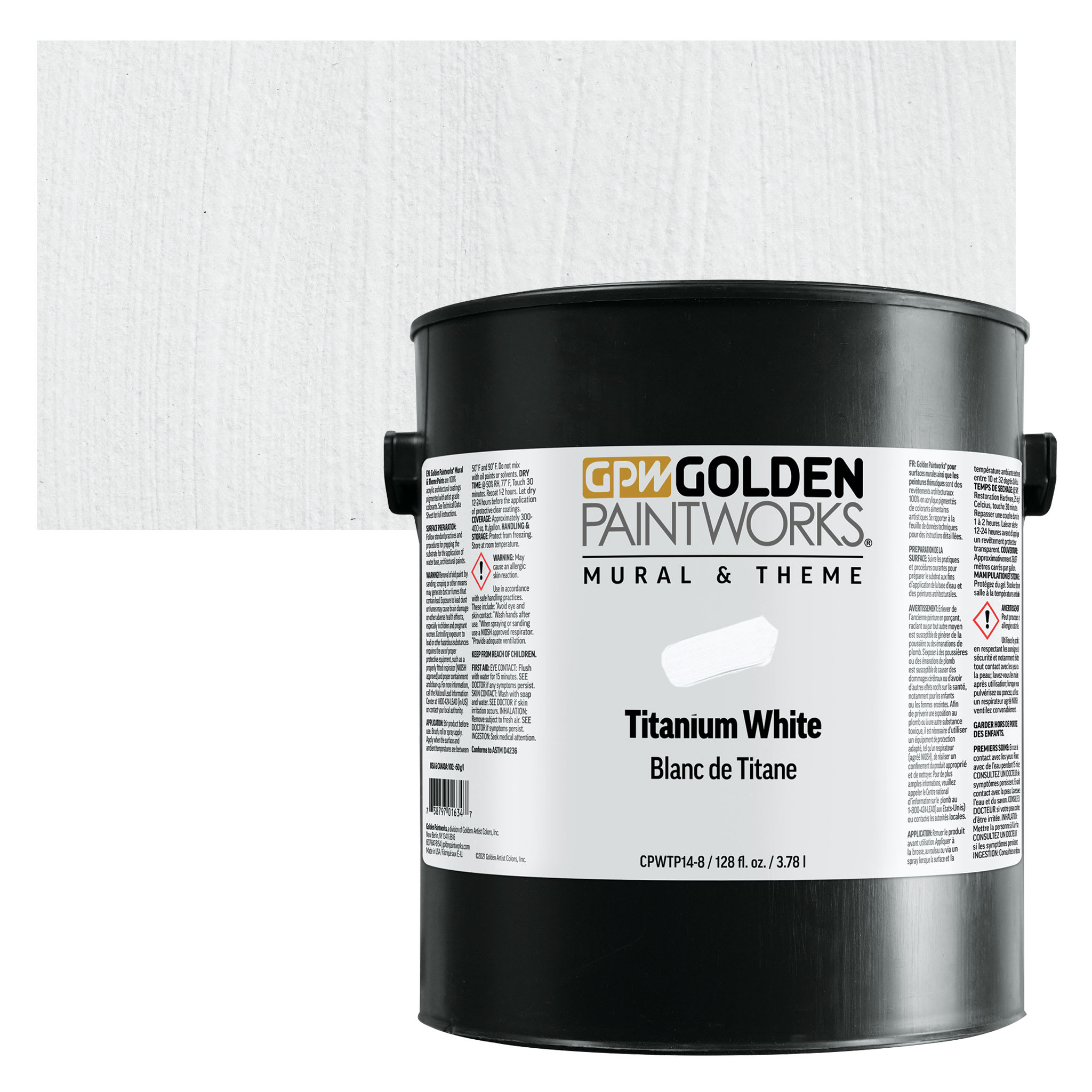 Golden Paintworks Mural and Theme Acrylic Paint - Titanium White, 128 oz, Bucket
