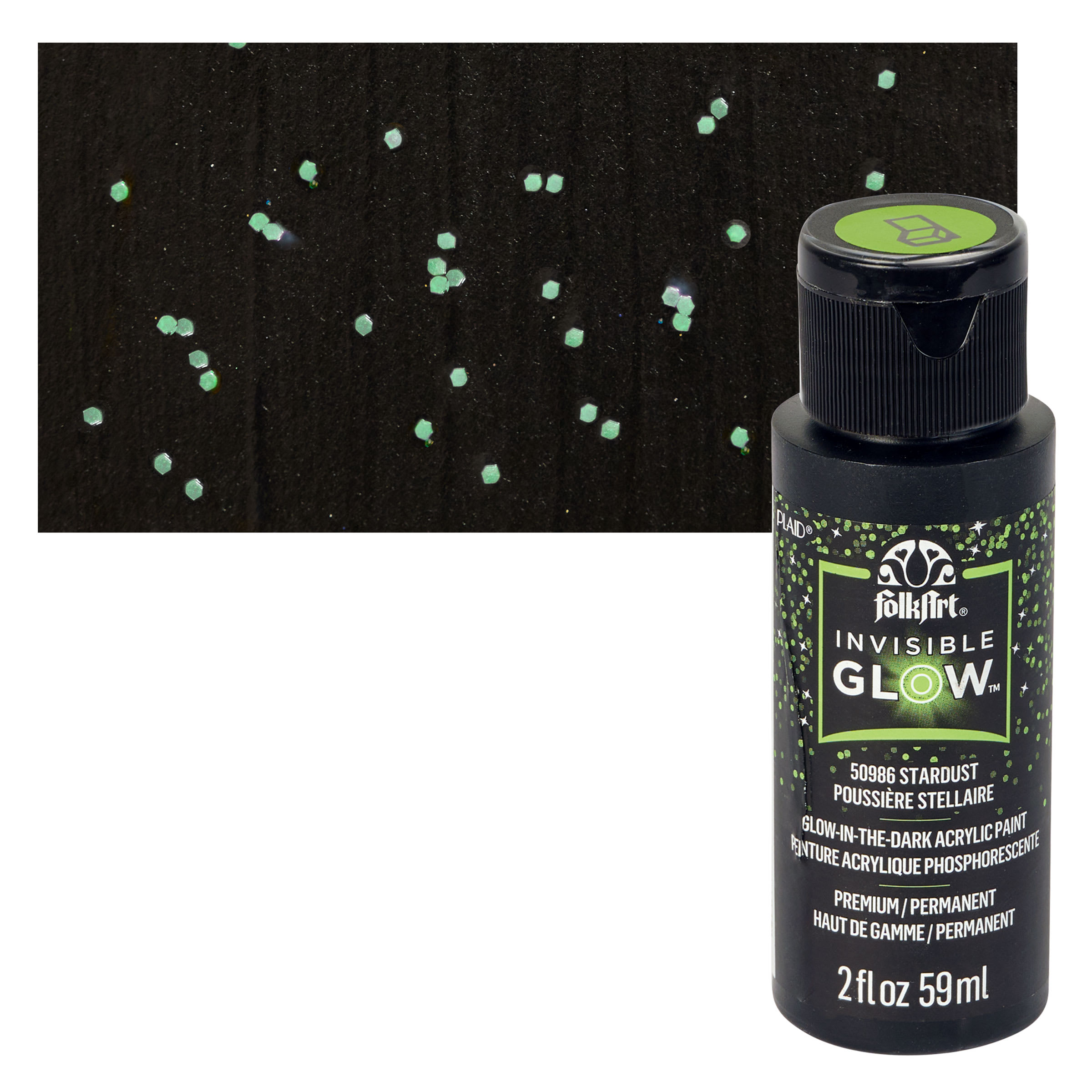 FolkArt® Invisible Glow in the Dark Acrylic Paint By Folk Art in Stardust | 2 fl oz