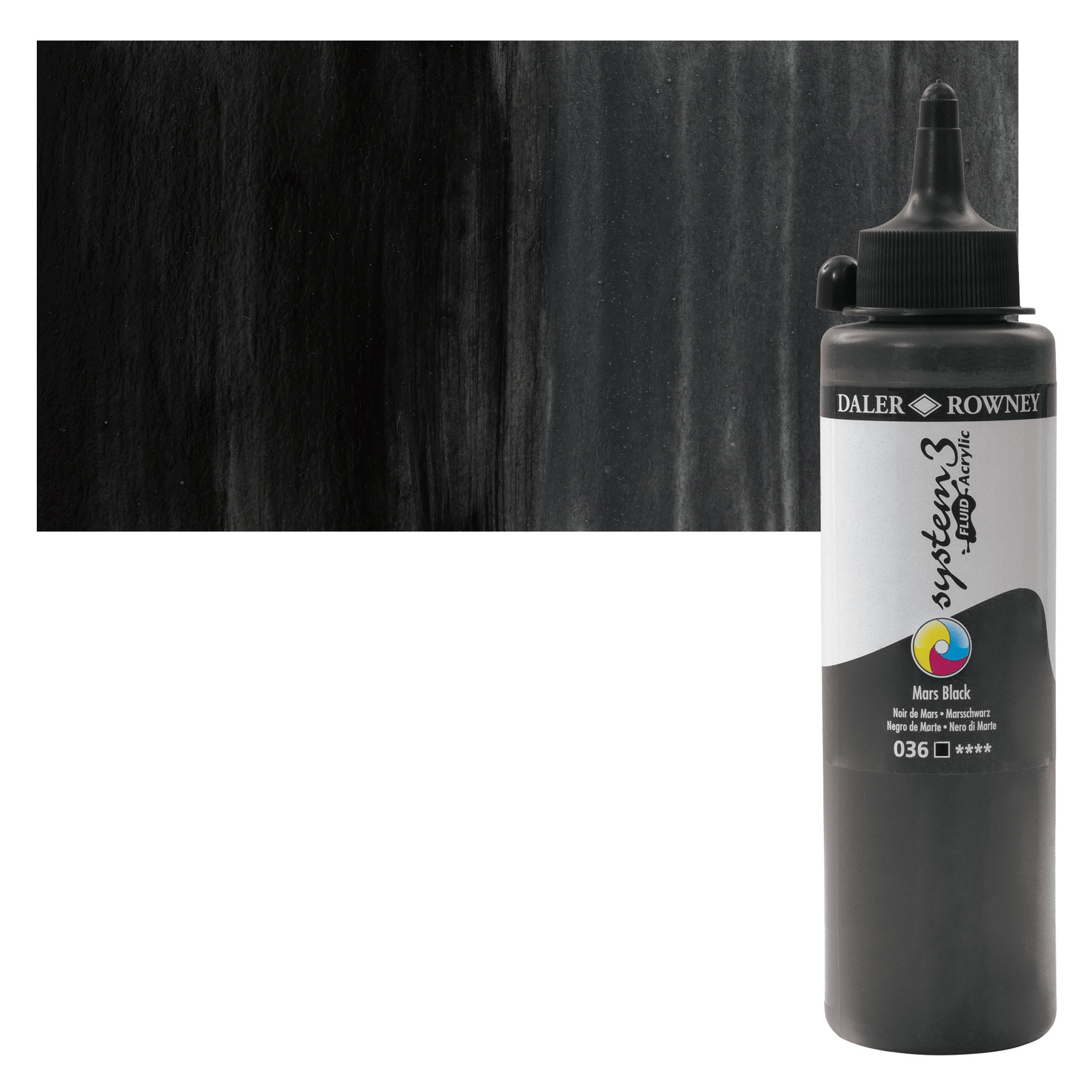Daler-Rowney System3 Fluid Acrylic - Mars Black, 250 ml