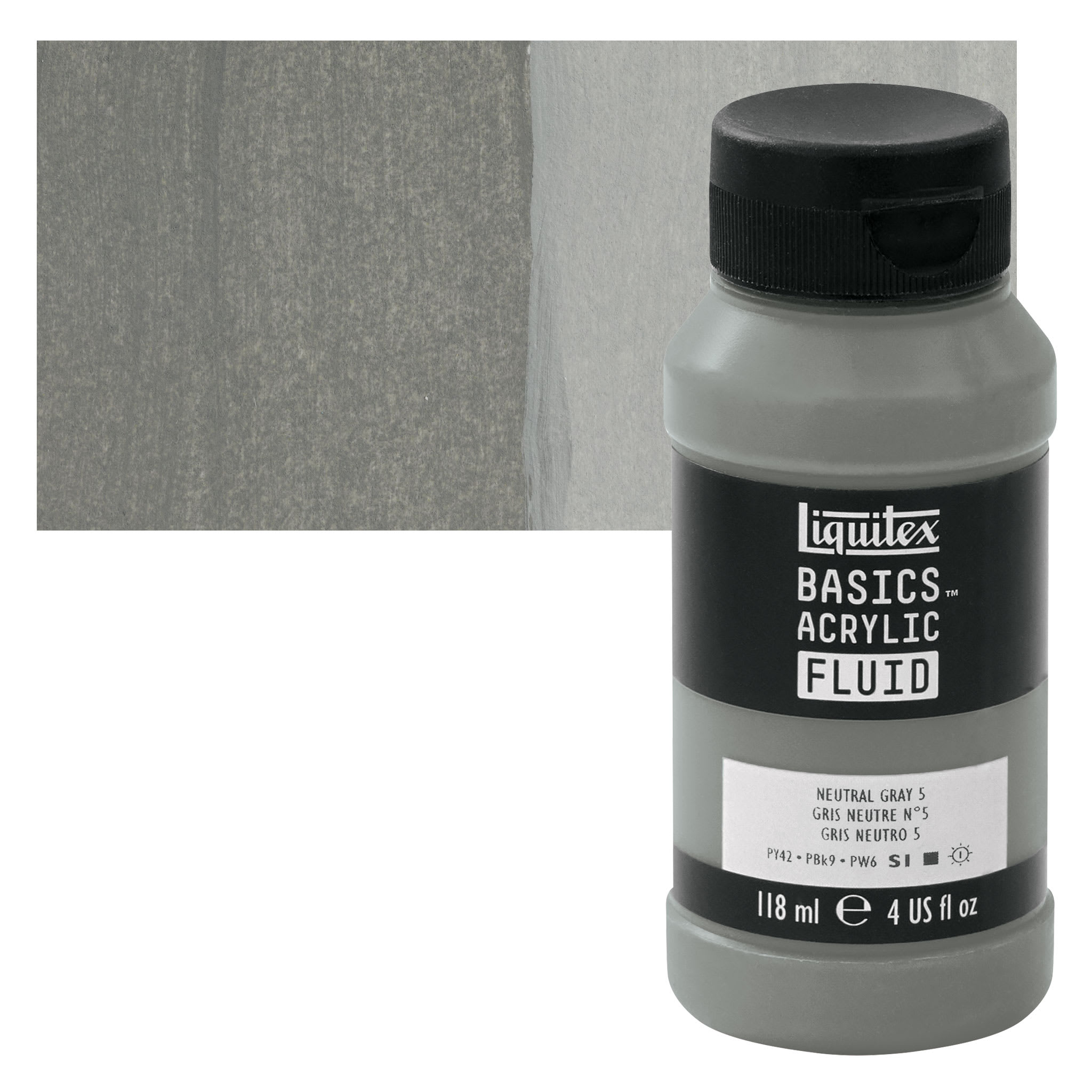 Liquitex® BASICS® 4 oz Acrylic Fluid Paint in 599 Neutral Gray 5 | 4 fl oz