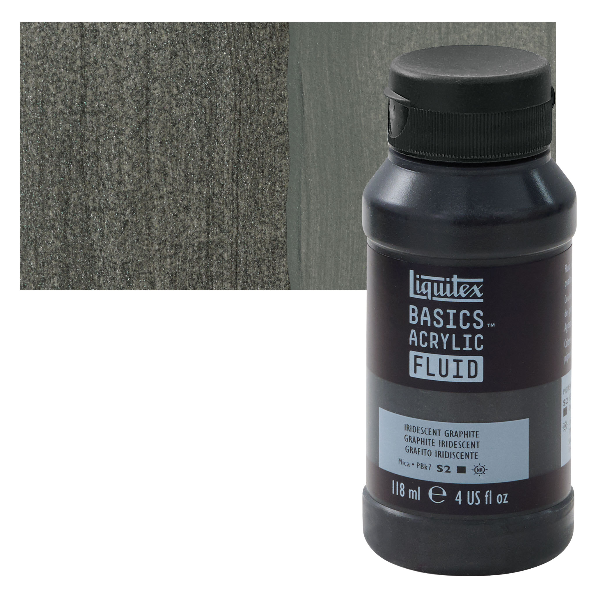 Liquitex® BASICS® 4 oz Acrylic Fluid Paint in 049 Iridescent Graphite | 4 fl oz