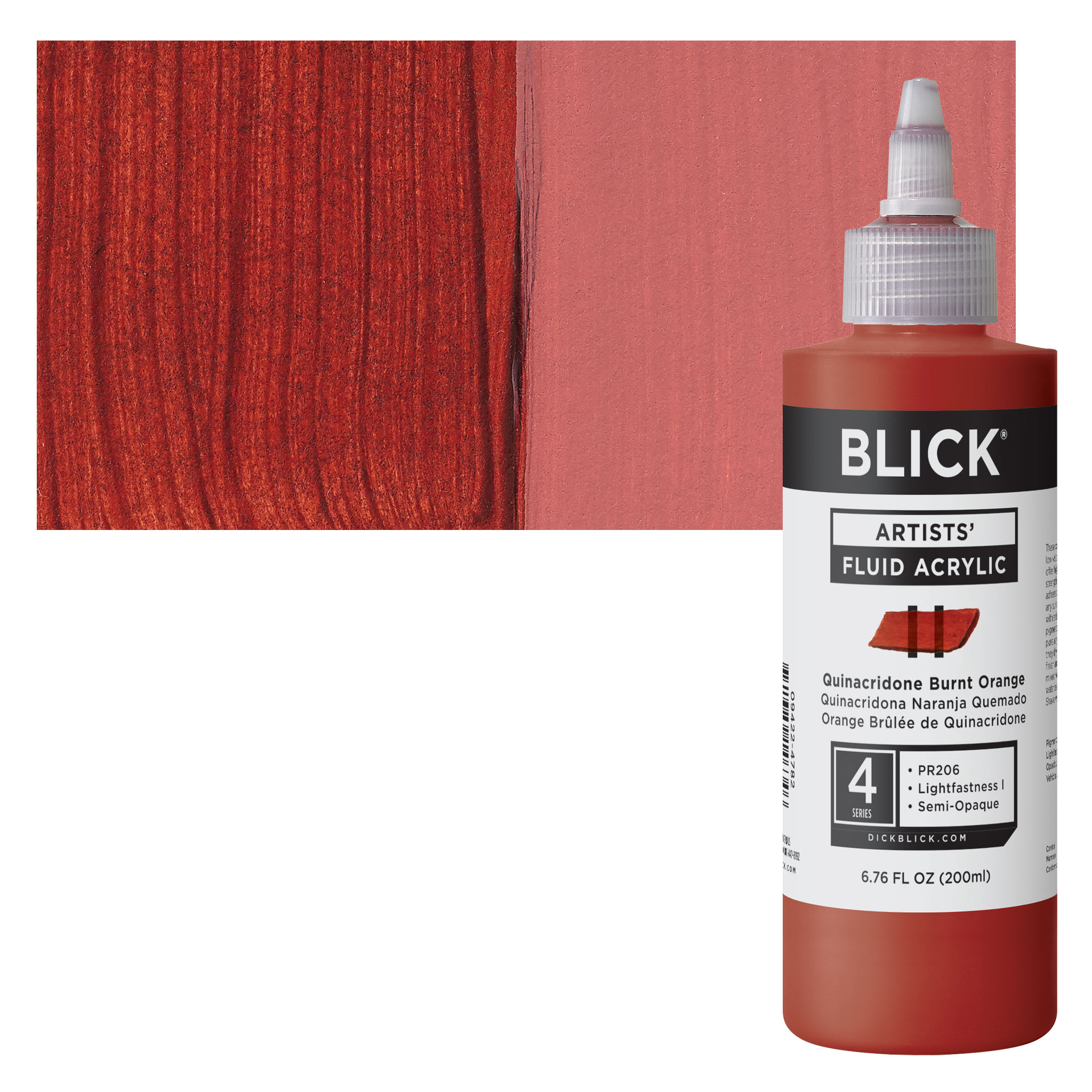 Blick Artists Fluid Acrylic - Quinacridone Burnt Orange, 200 ml