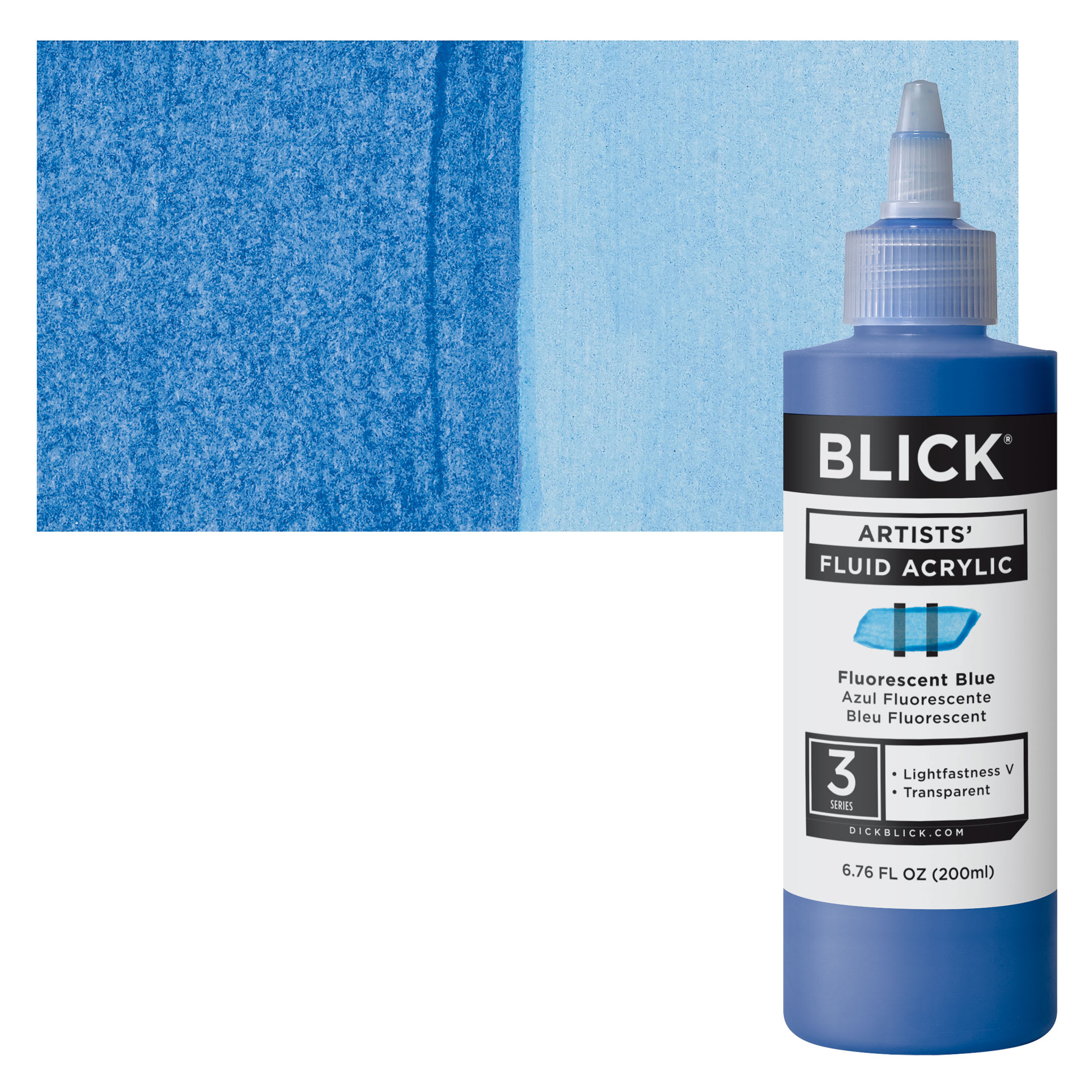 Blick Artists Fluid Acrylic - Fluorescent Blue, 200 ml