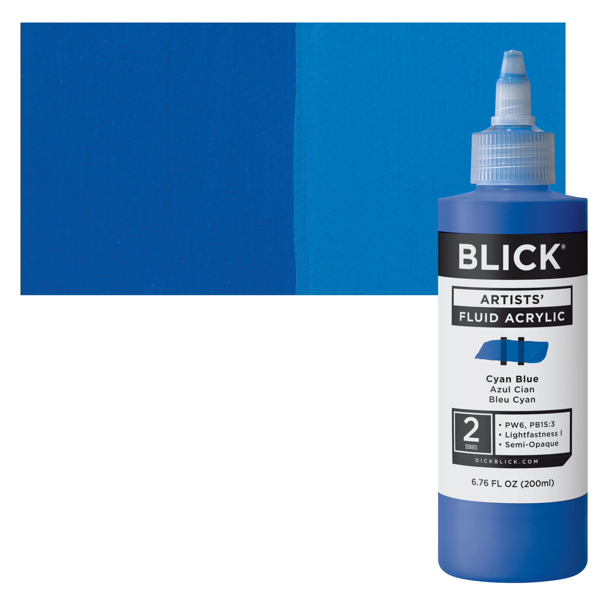 Blick Artists Fluid Acrylic - Cyan Blue, 200 ml