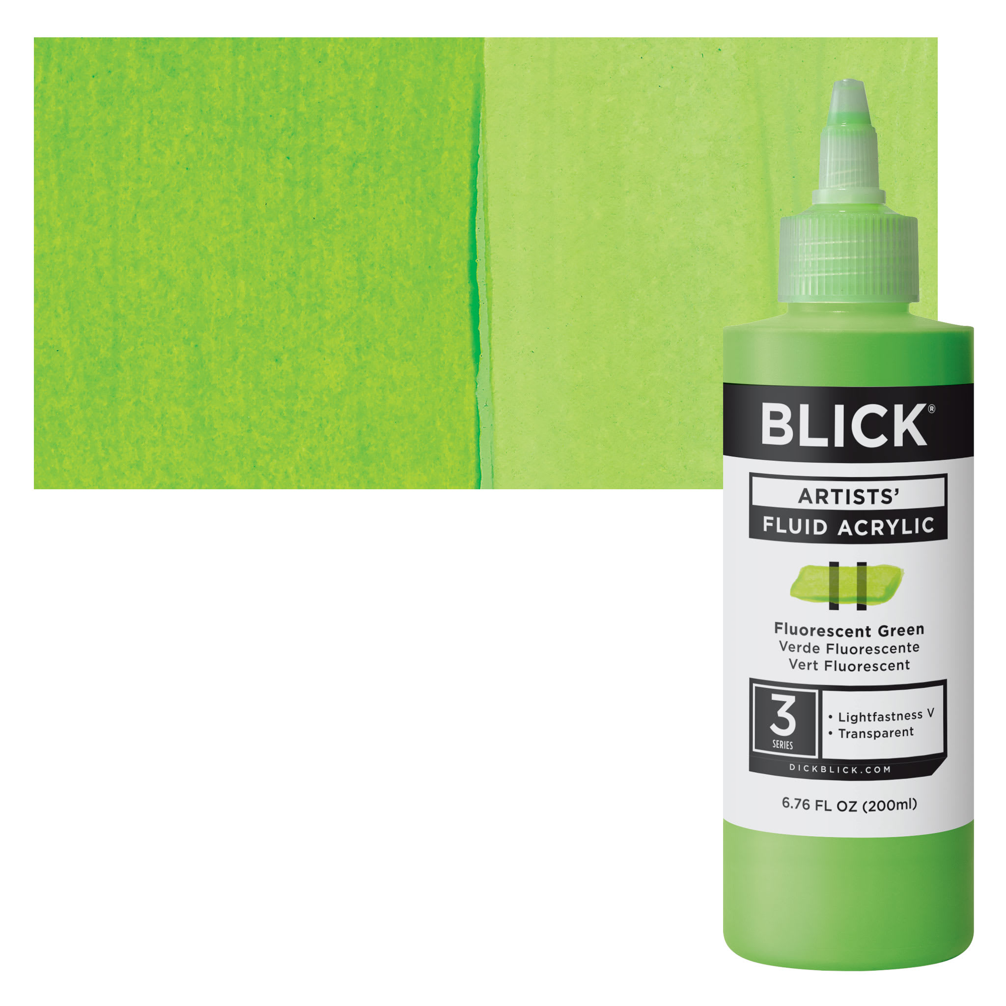 Blick Artists Fluid Acrylic - Fluorescent Green, 200 ml