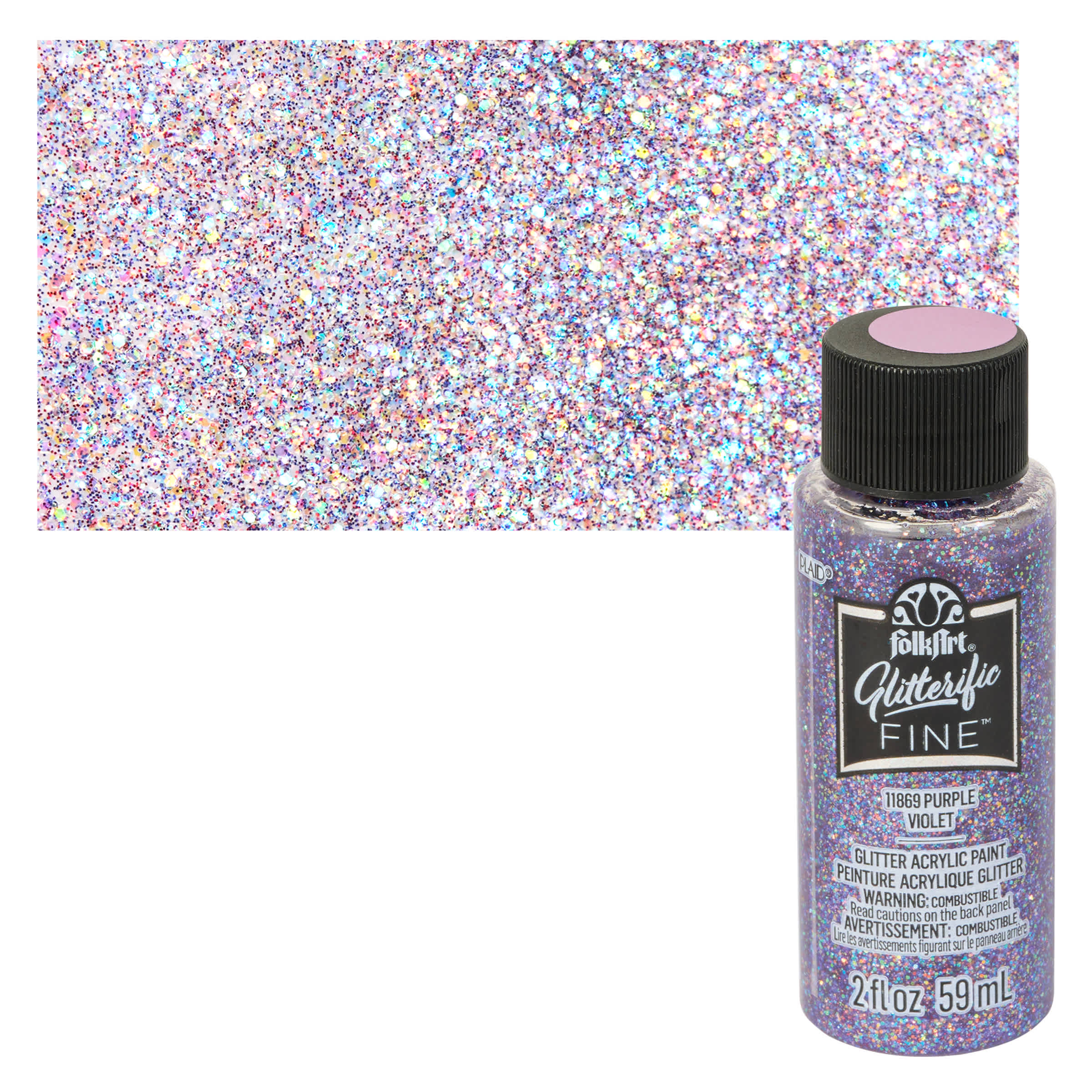 FolkArt Glitterific Fine Acrylic Paint - Purple, 2 oz