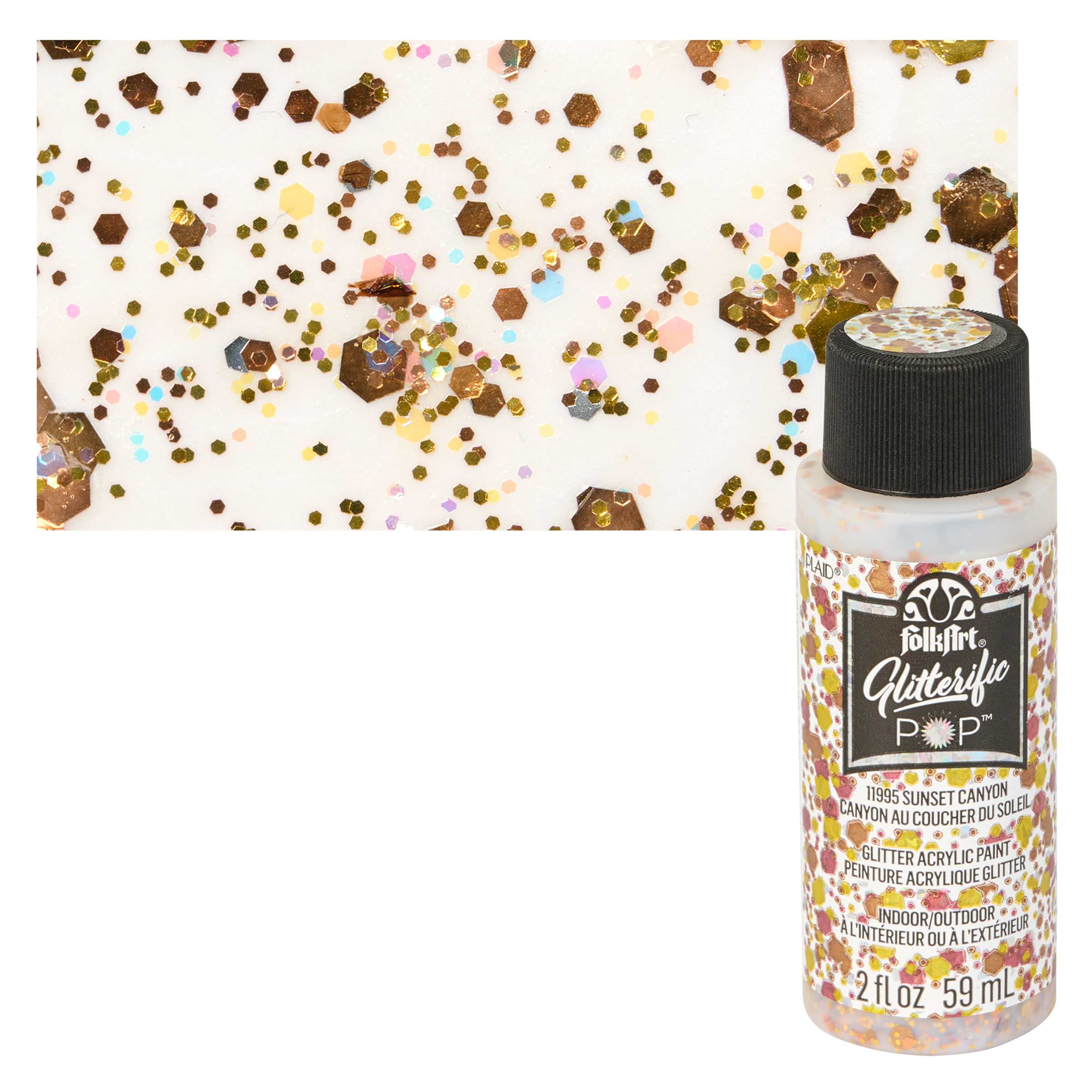 FolkArt Glitterific Pop Acrylic Paint - Sunset Canyon, 2 oz