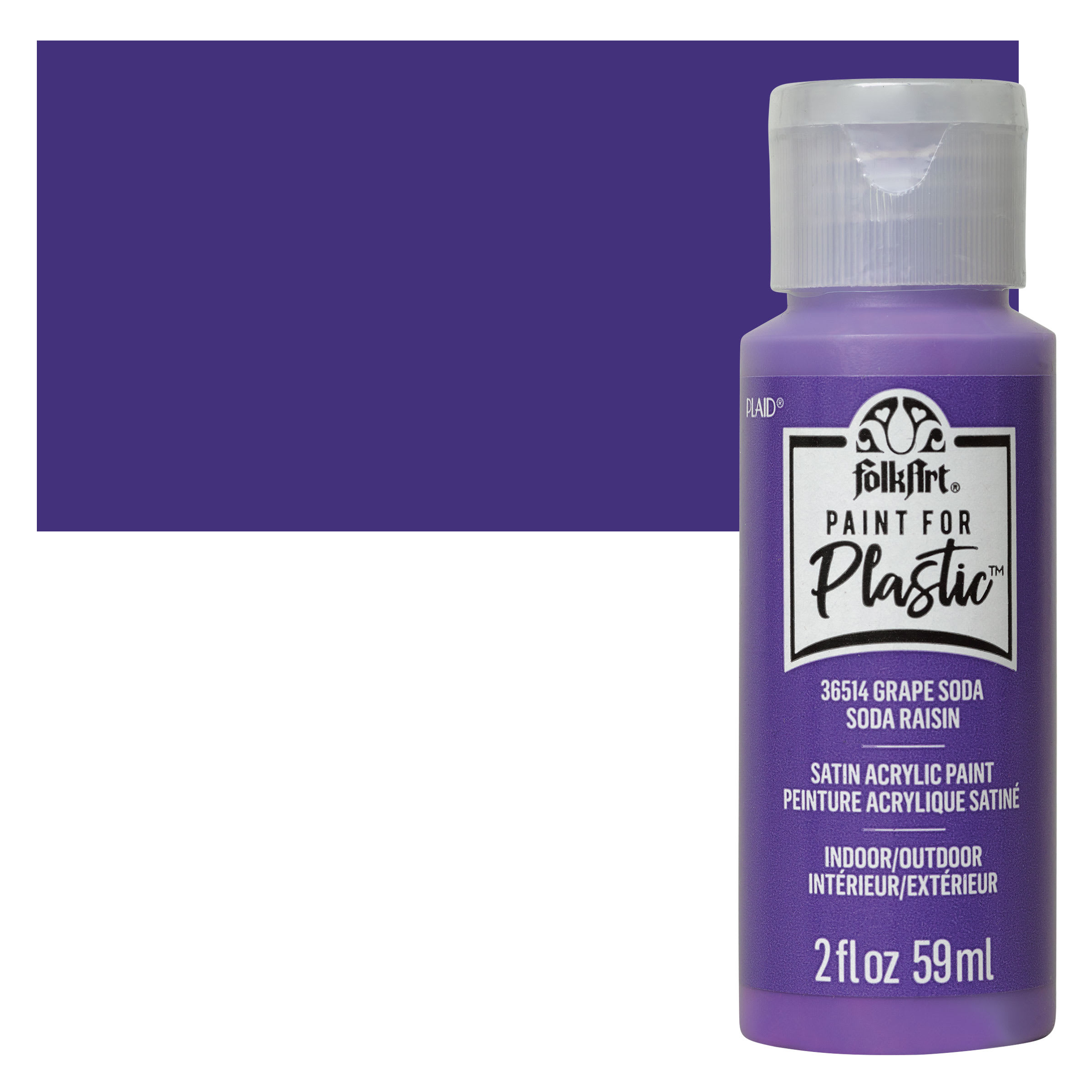 FolkArt ® Paint For Plastic™ Satin Acrylic Paint By Folk Art in 36514 Grape Soda | 2 fl oz