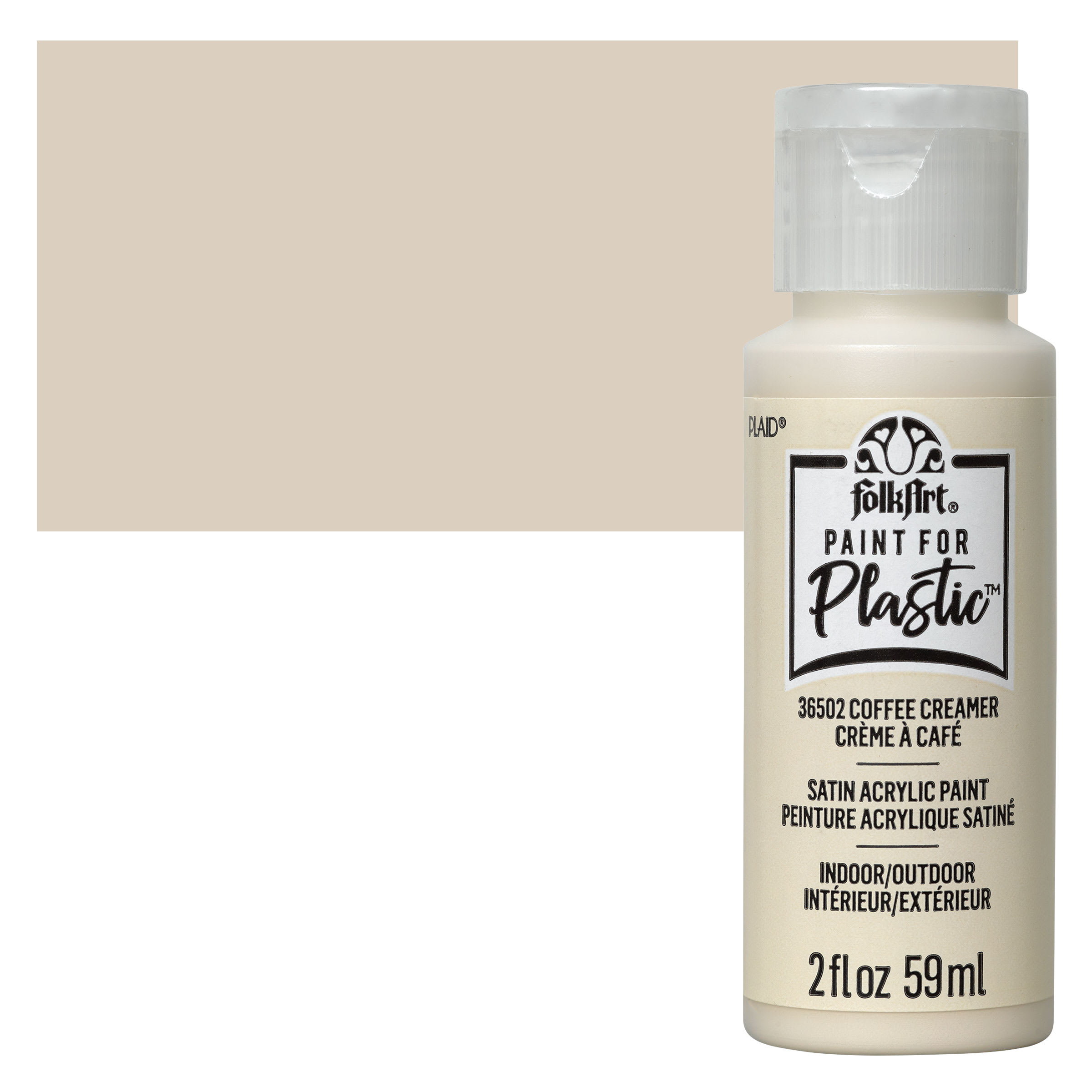 FolkArt ® Paint For Plastic™ Satin Acrylic Paint By Folk Art in 36502 Coffee Creamer | 2 fl oz
