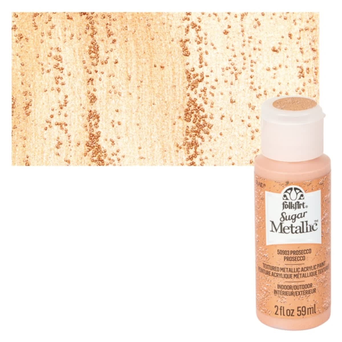 Plaid FolkArt Sugar Metallic Acrylic Paint - Prosecco, 2 oz, Bottle