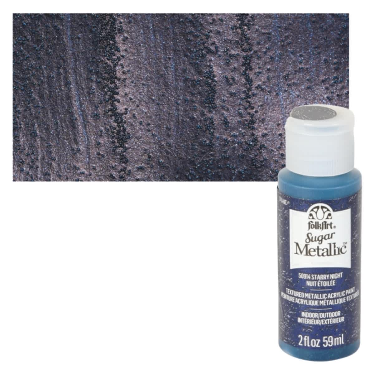 12 Pack: FolkArt® Sugar Metallic™ Acrylic Paint By Folk Art in 50914 Starry Night | 2 fl oz
