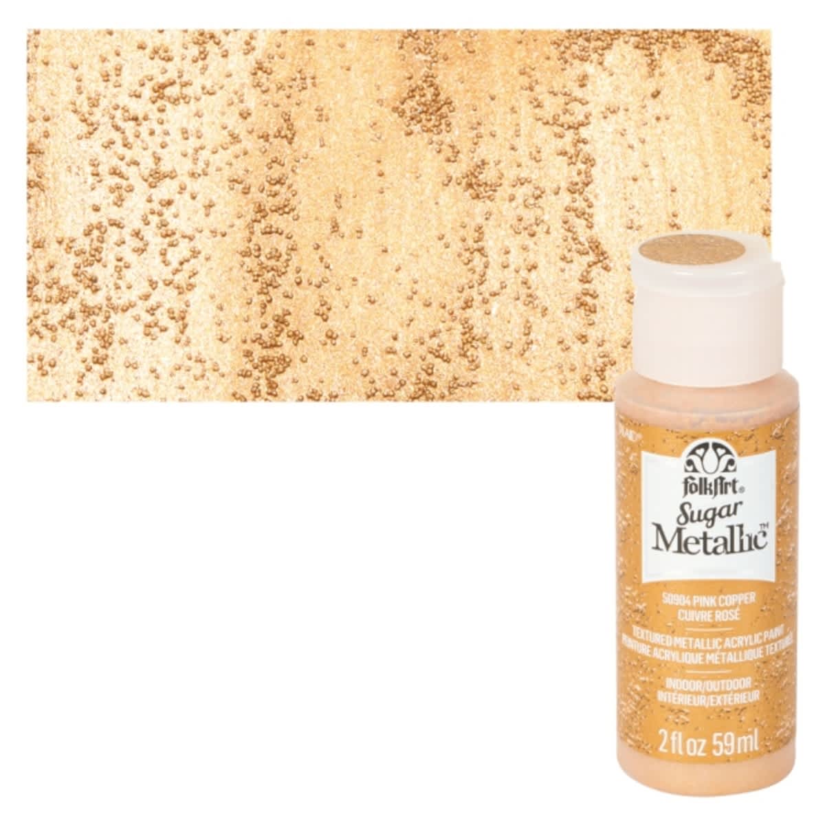 Plaid FolkArt Sugar Metallic Acrylic Paint - Pink Copper, 2 oz, Bottle