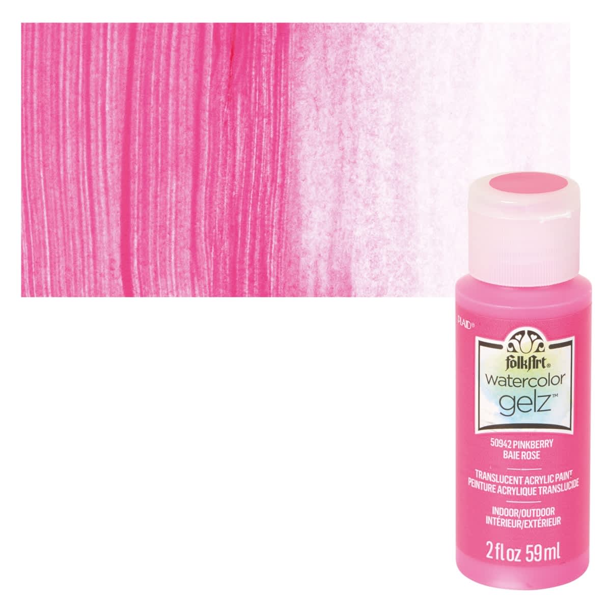 FolkArt Watercolor Gelz Acrylic Paint - Pinkberry, 2 oz