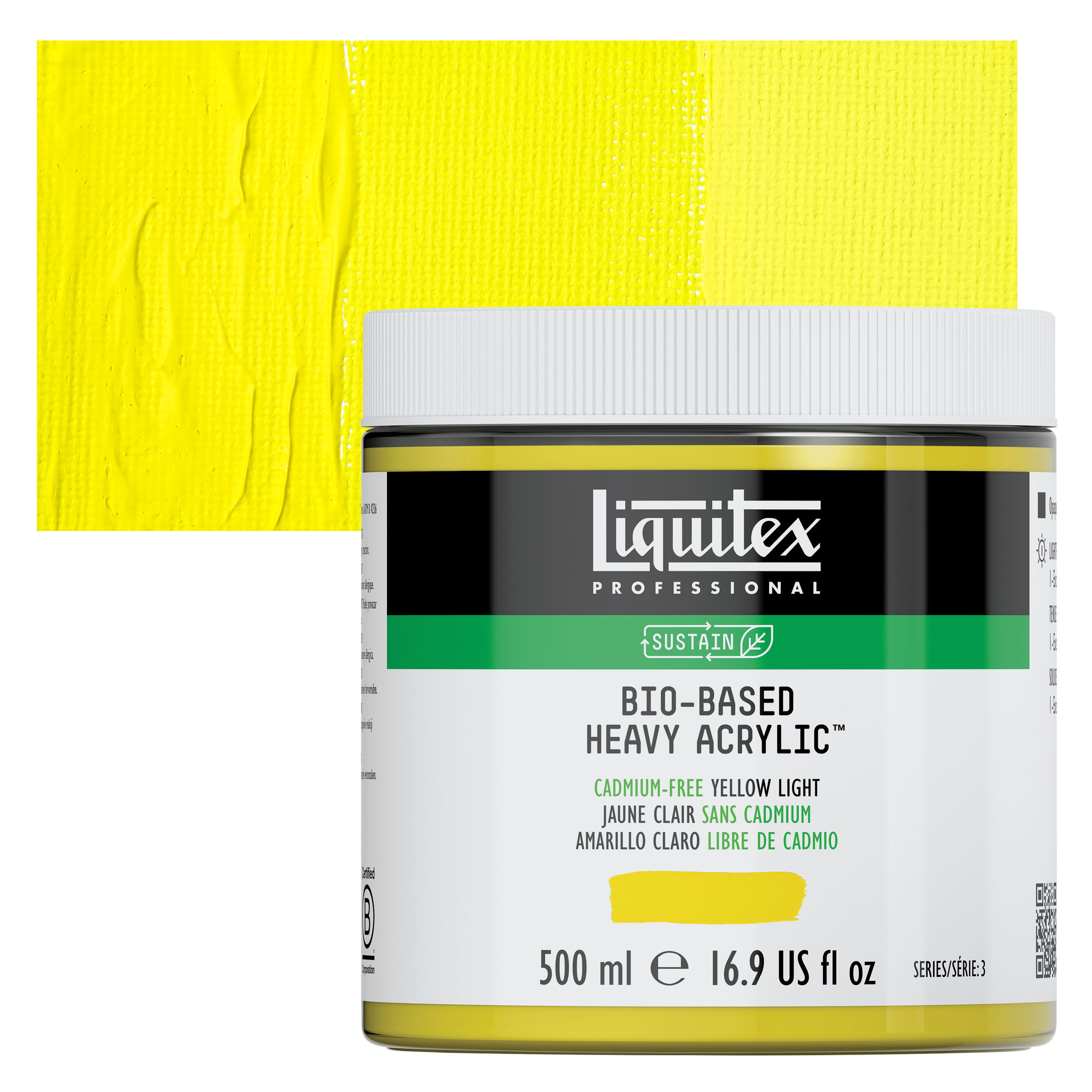 Liquitex Bio-Based Heavy Acrylic Paint - Cadmium-Free Yellow Light, 500 ml