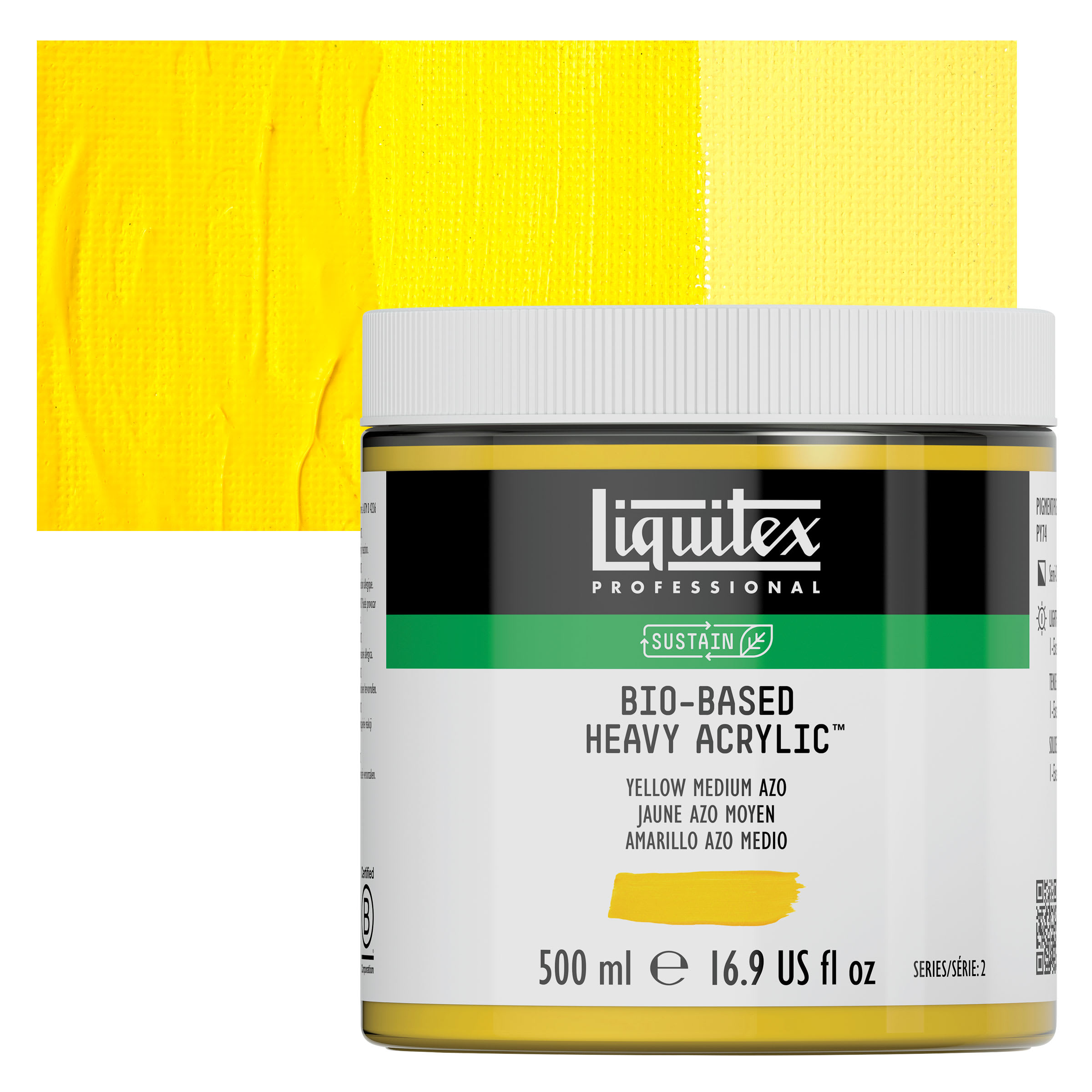 Liquitex Bio-Based Heavy Acrylic Paint - Yellow Medium Azo, 500 ml