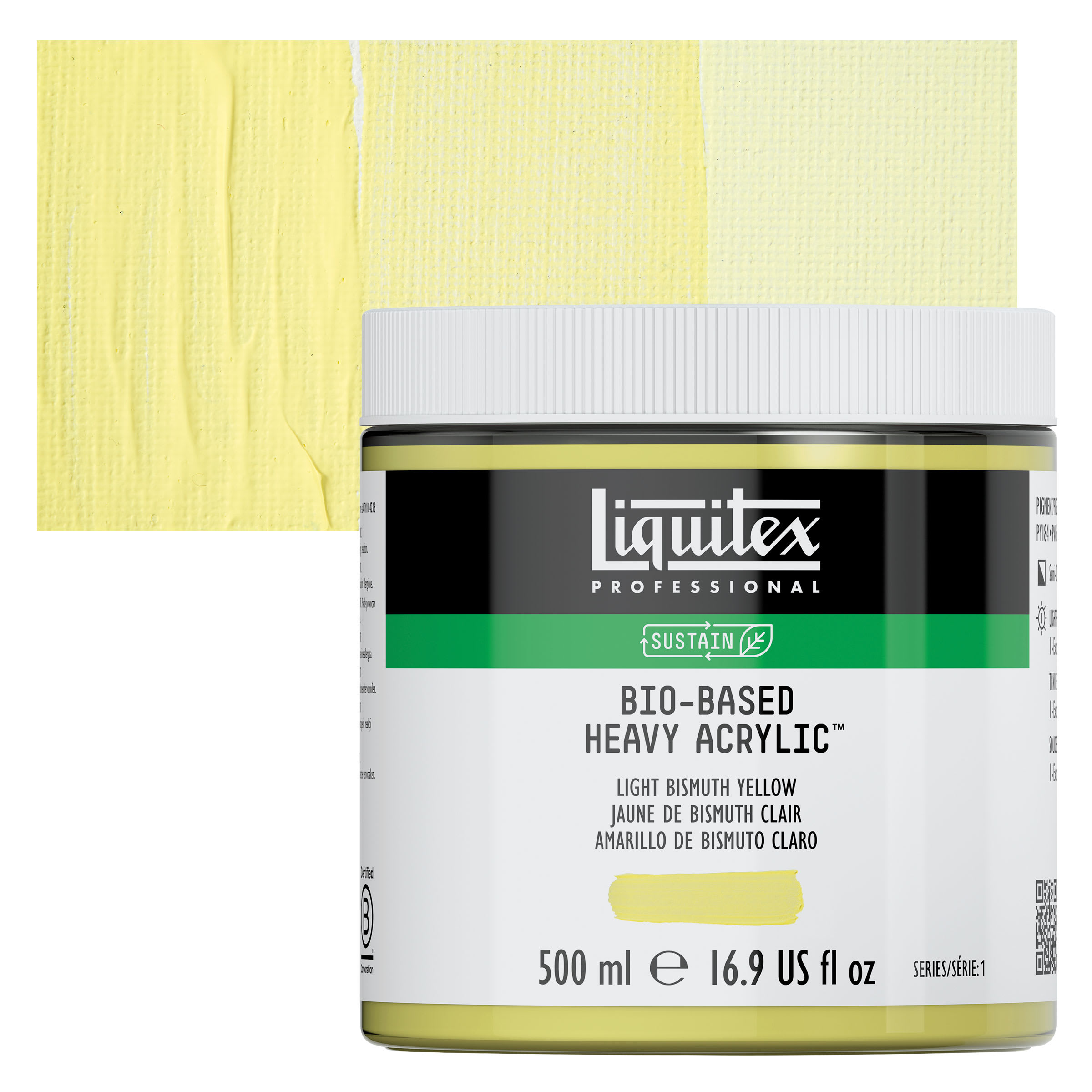 Liquitex Bio-Based Heavy Acrylic Paint - Light Bismuth Yellow, 500 ml