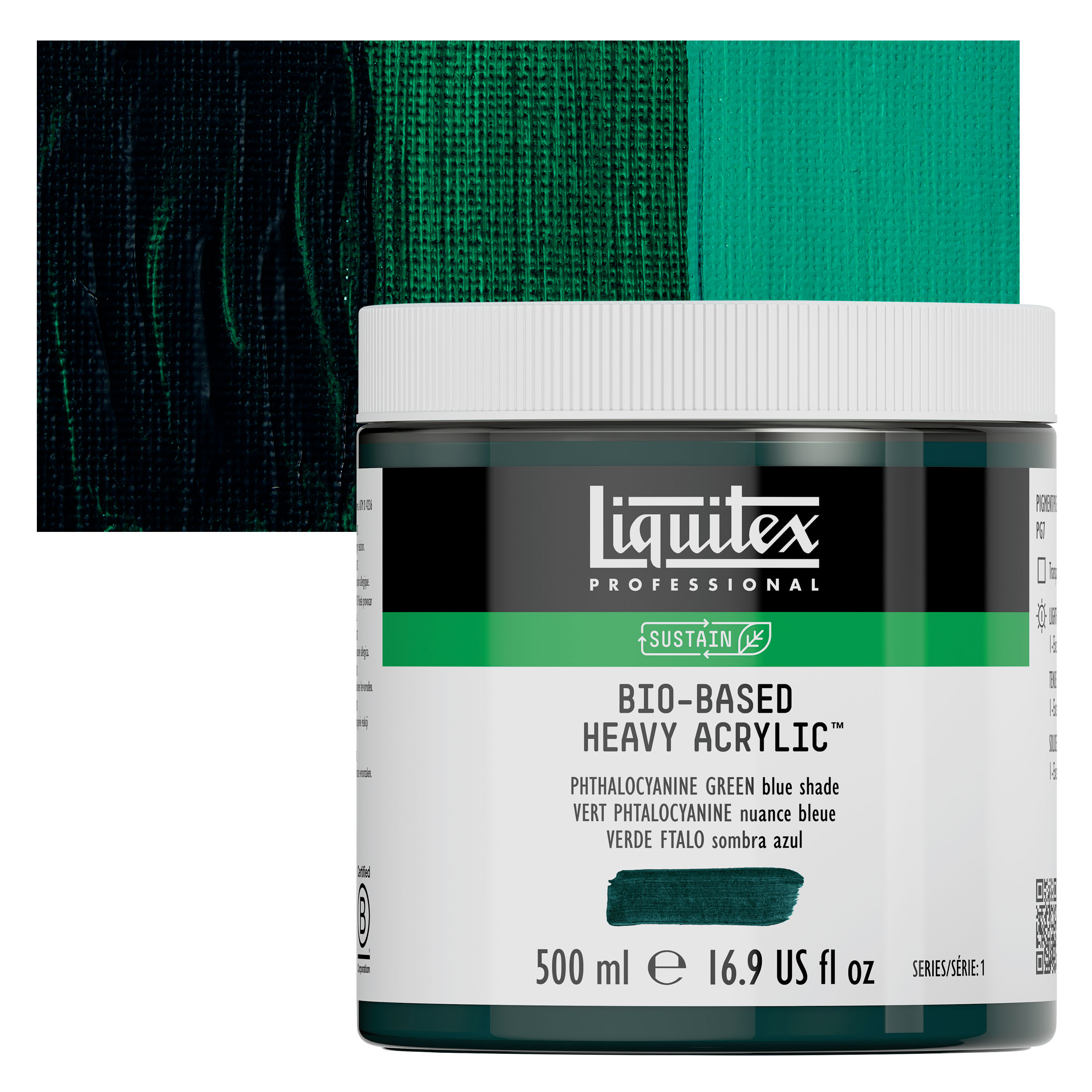 Liquitex Bio-Based Heavy Acrylic Paint - Phthalo Green (Blue Shade), 500 ml