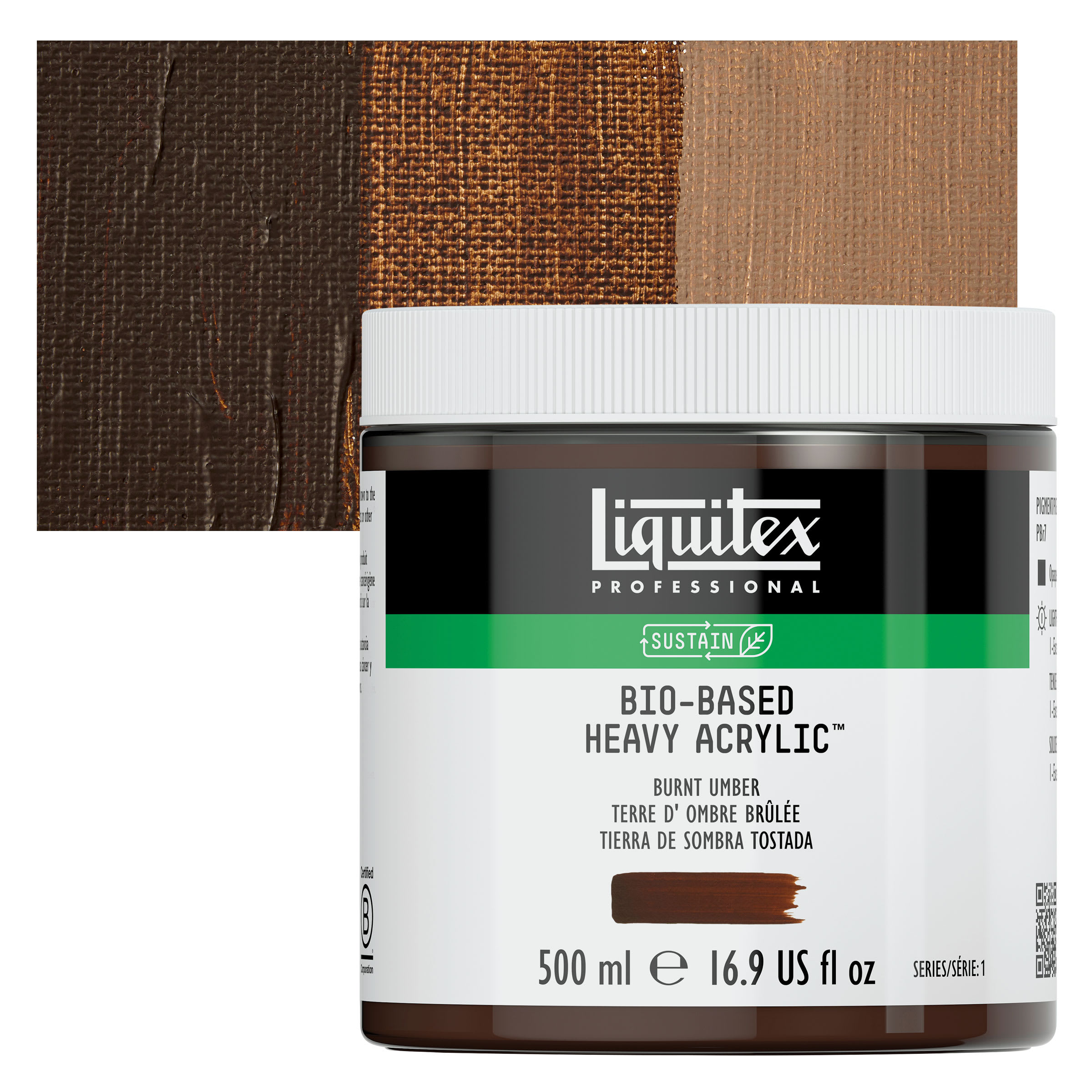 Liquitex Bio-Based Heavy Body Acrylic Paint - Burnt Umber, 500 ml
