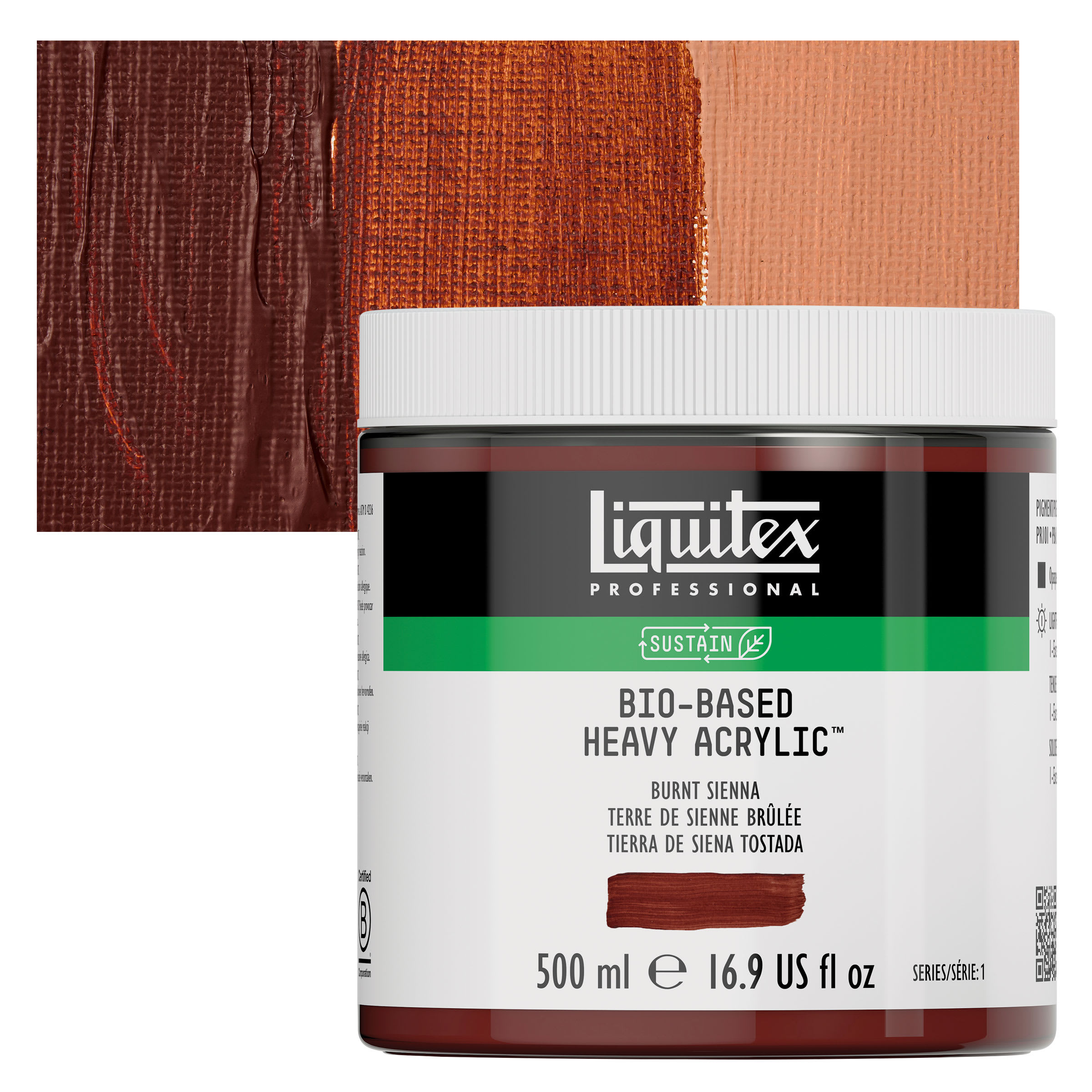 Liquitex Bio-Based Heavy Acrylic Paint - Burnt Sienna, 500 ml