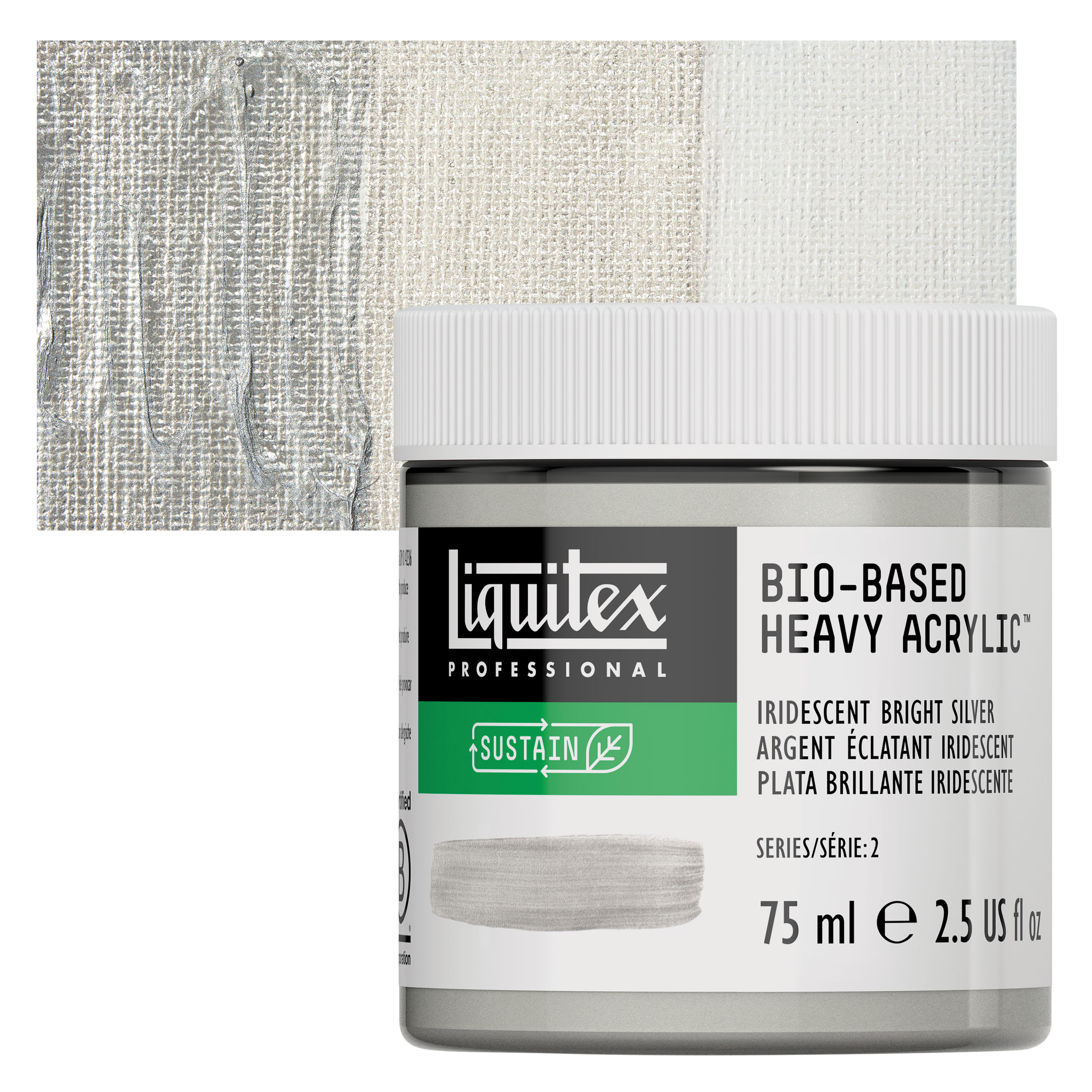 Liquitex Bio-Based Heavy Acrylic Paint - Iridescent Bright Silver, 75 ml