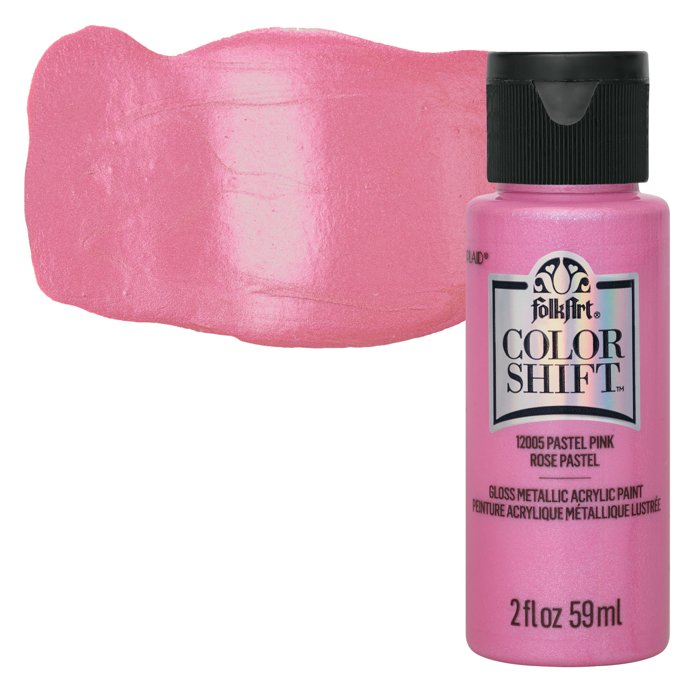 FolkArt® Color Shift™ Gloss Finish Metallic Acrylic Paint By Folk Art in 12005 Pastel Pink | 2 fl oz