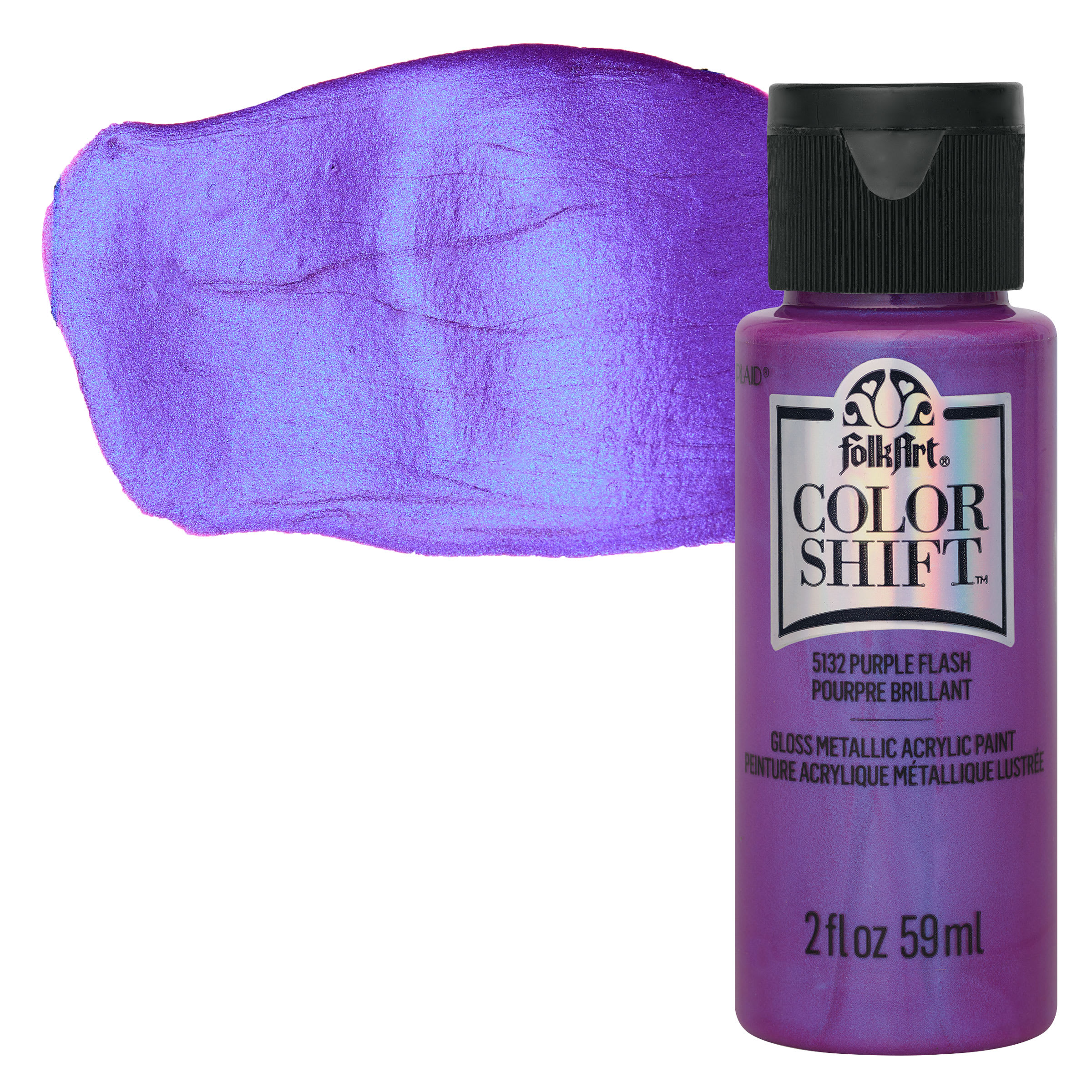 FACS2-5132 2 oz Folkart Color Shift Acrylic Paint - Purple Flash