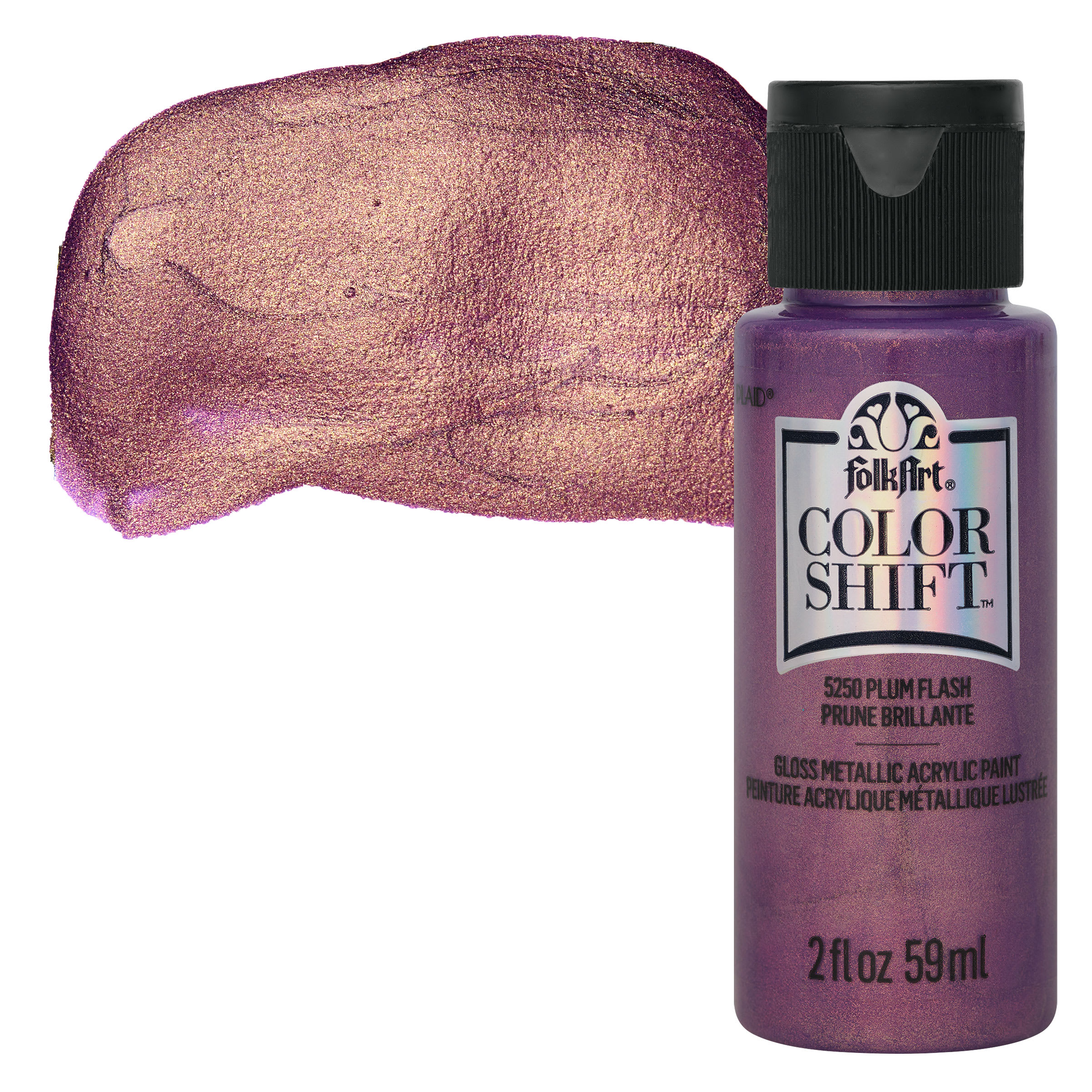FolkArt® Color Shift™ Gloss Finish Metallic Acrylic Paint By Folk Art in 5250 Plum Flash | 2 fl oz