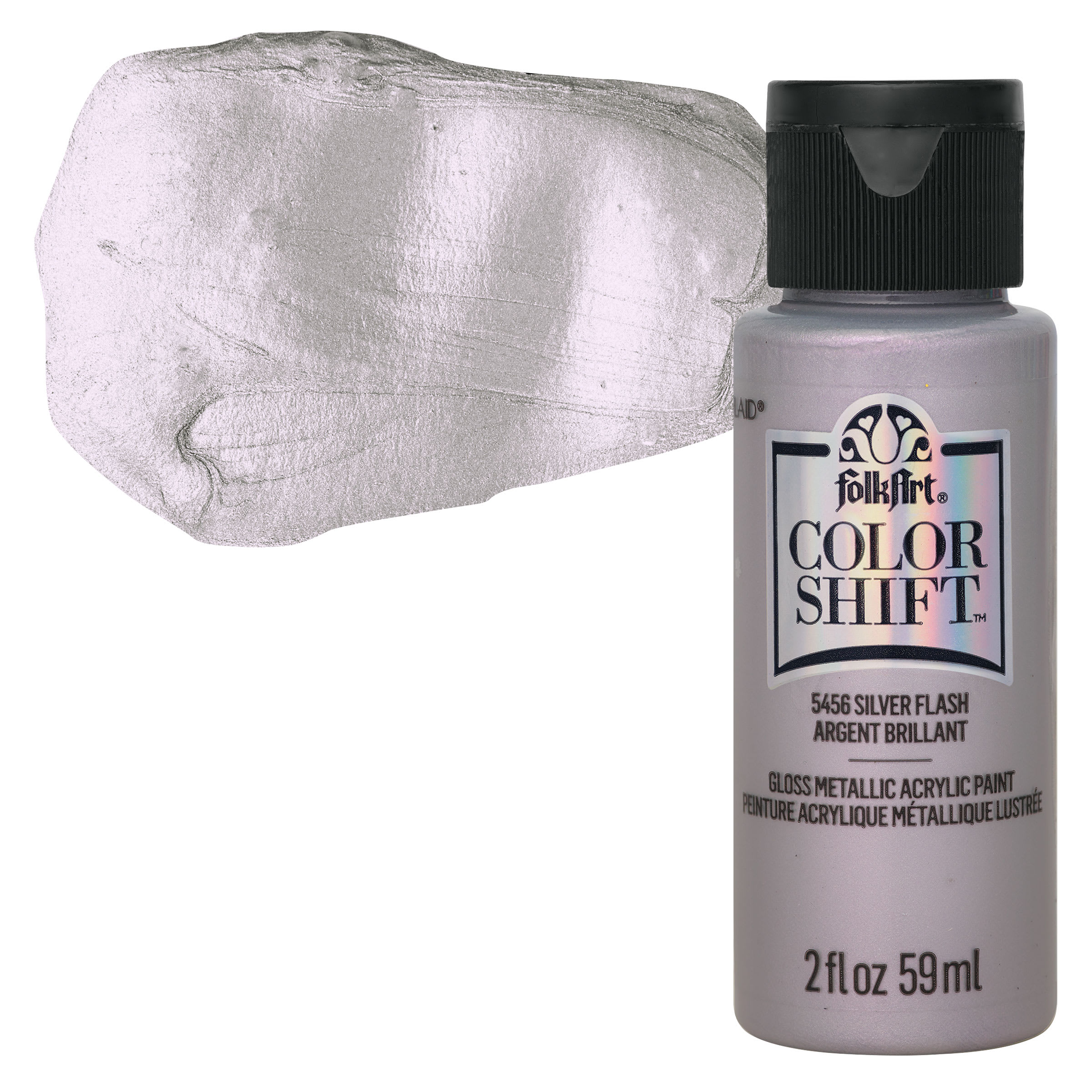 FolkArt® Color Shift™ Gloss Finish Metallic Acrylic Paint By Folk Art in 5456 Silver Flash | 2 fl oz