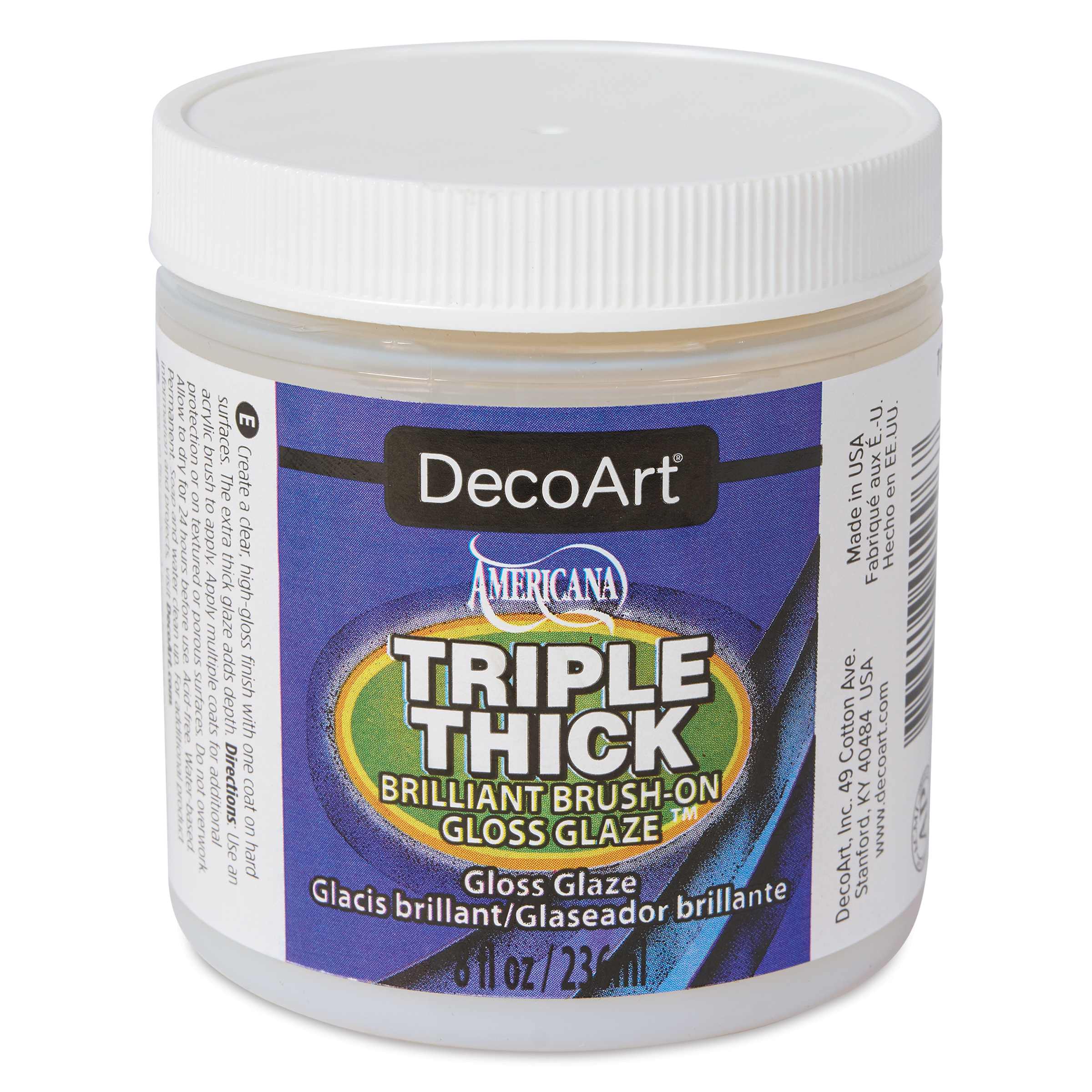 DecoArt Triple Thick Glaze Varnish - Gloss, 8 oz, Jar
