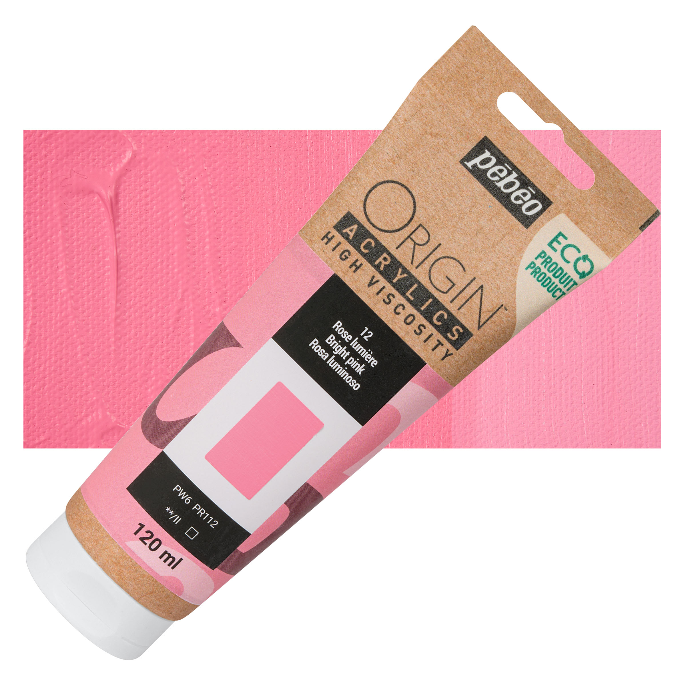 Pebeo Origin Acrylic Paint - Bright Pink, 120 ml