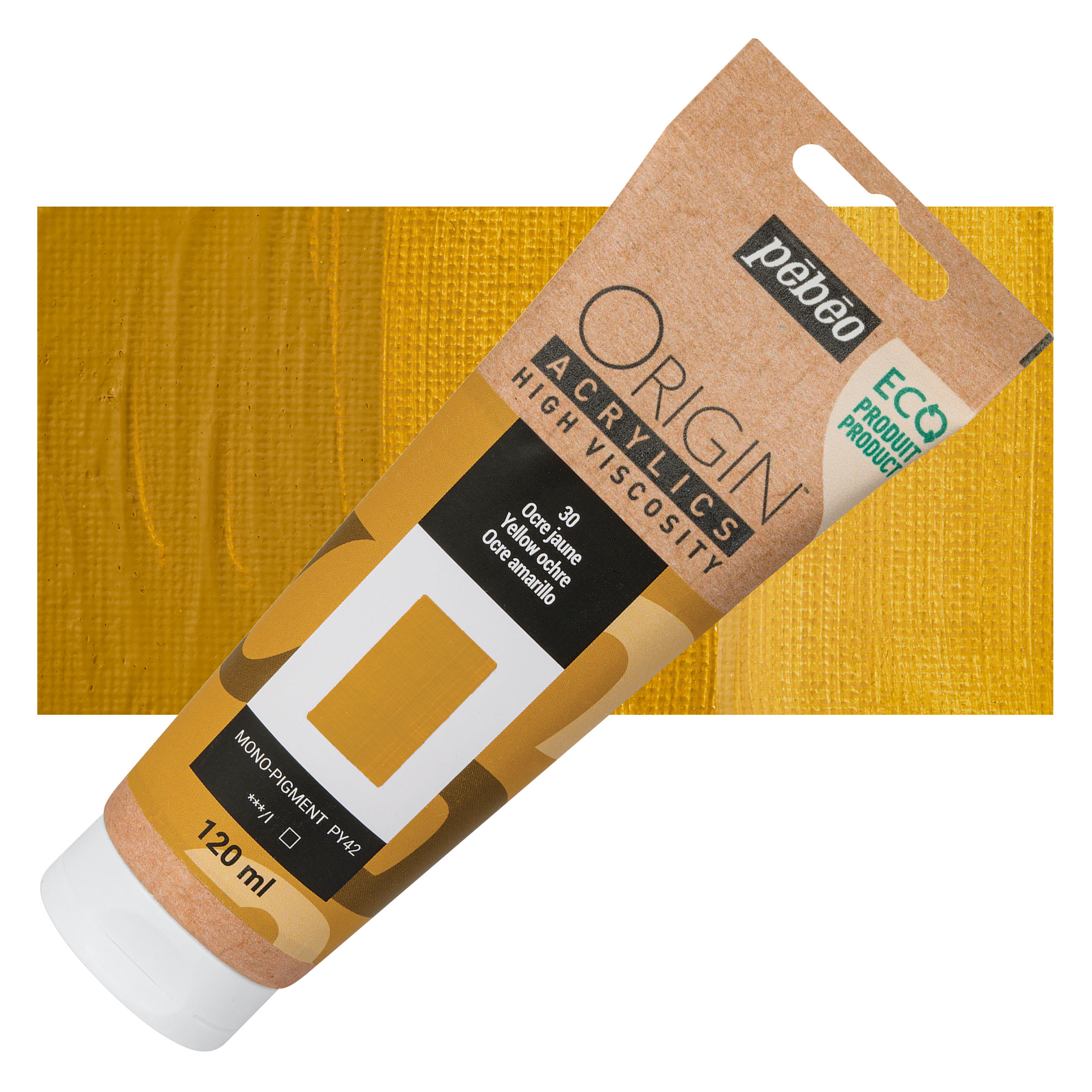 Pebeo Origin Acrylic Paint - Yellow Ochre, 120 ml