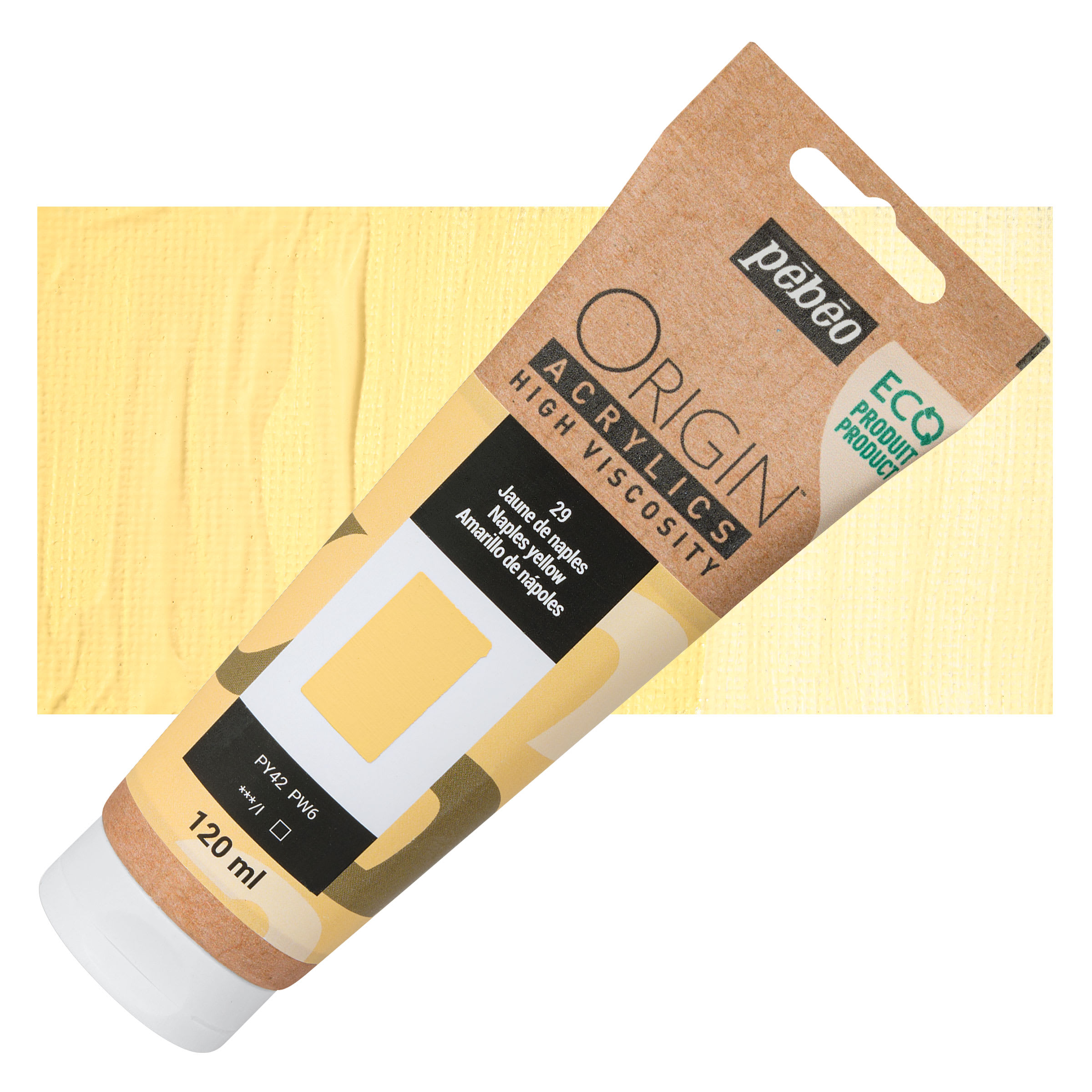 Pebeo Origin Acrylic Paint - Naples Yellow, 120 ml