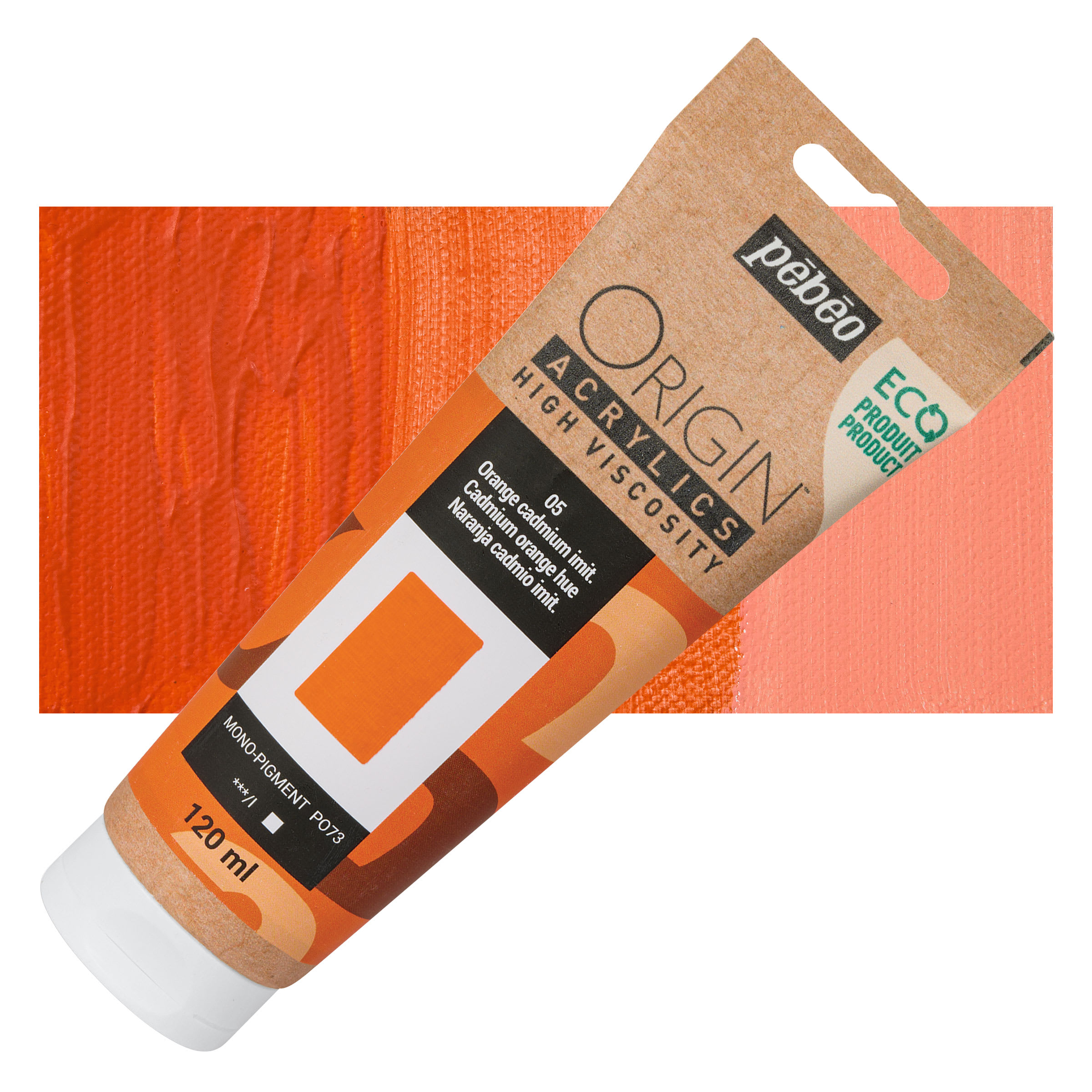 Pebeo Origin Acrylic Paint - Cadmium Orange Hue, 120 ml