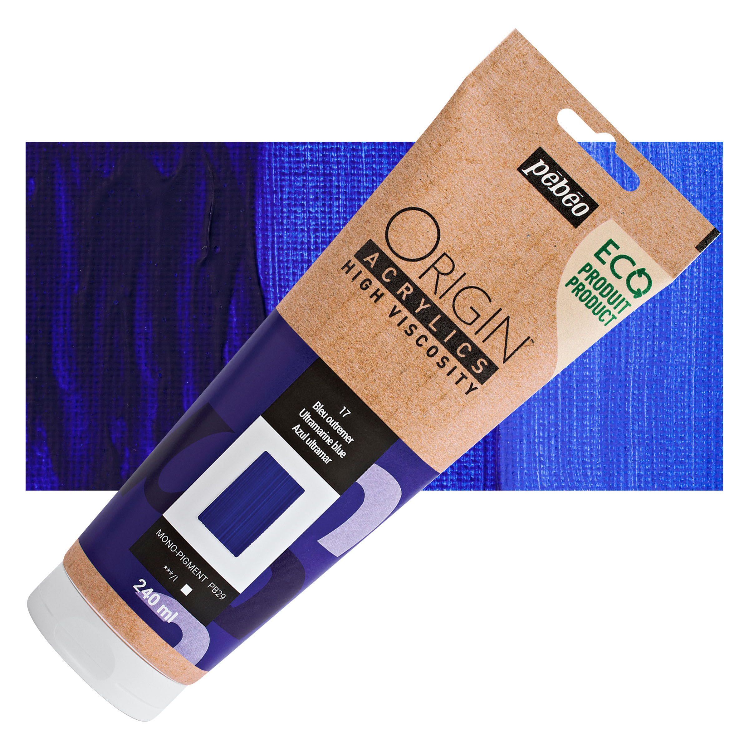 Pebeo Origin Acrylic Paint - Ultramarine Blue, 240 ml