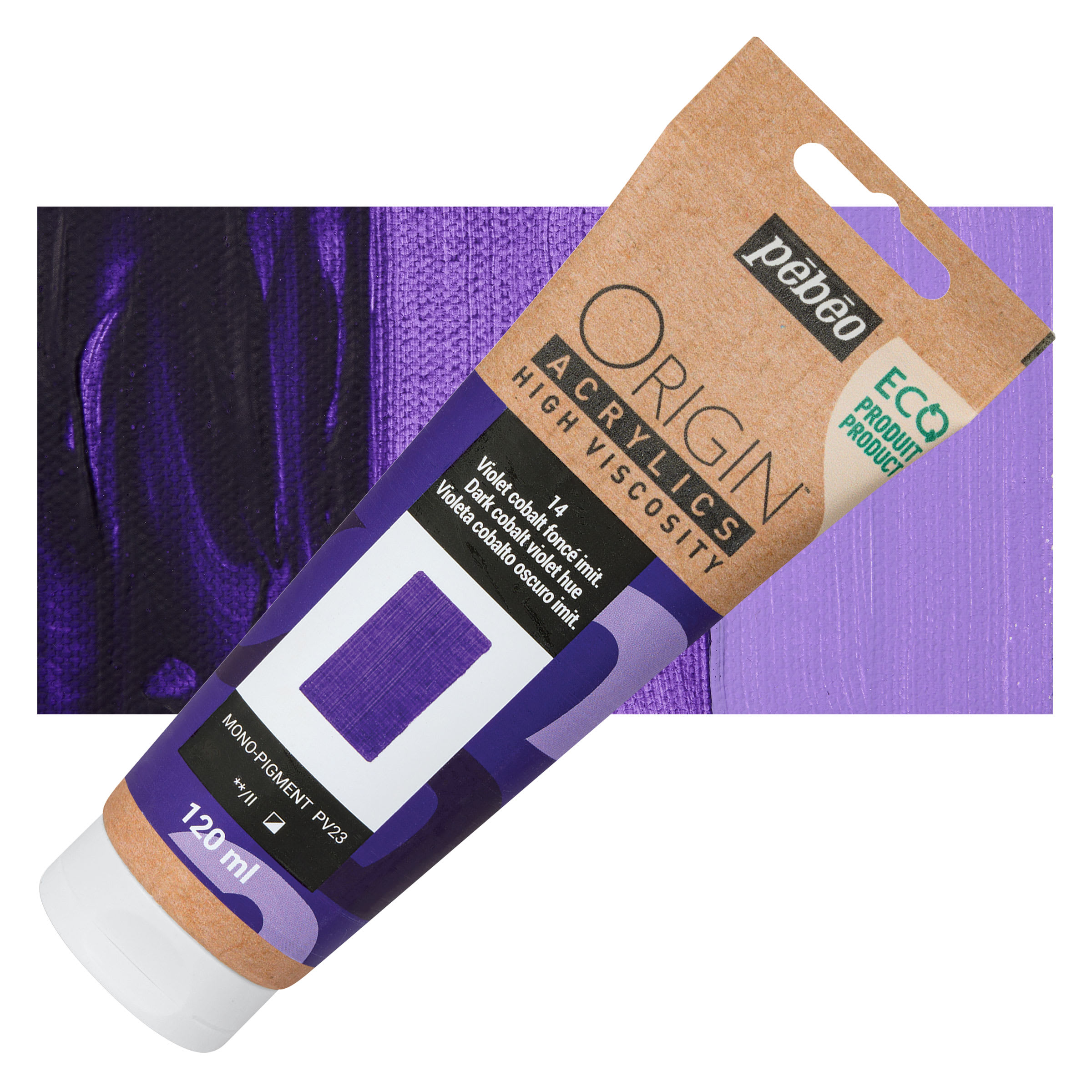 Pebeo Origin Acrylic Paint - Dark Cobalt Violet Hue, 120 ml