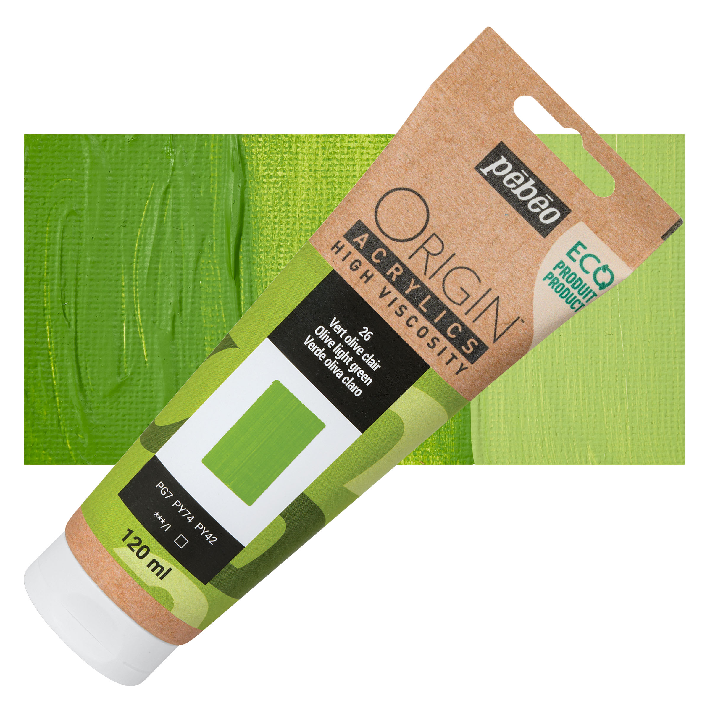 Pebeo Origin Acrylic Paint - Light Olive Green, 120 ml