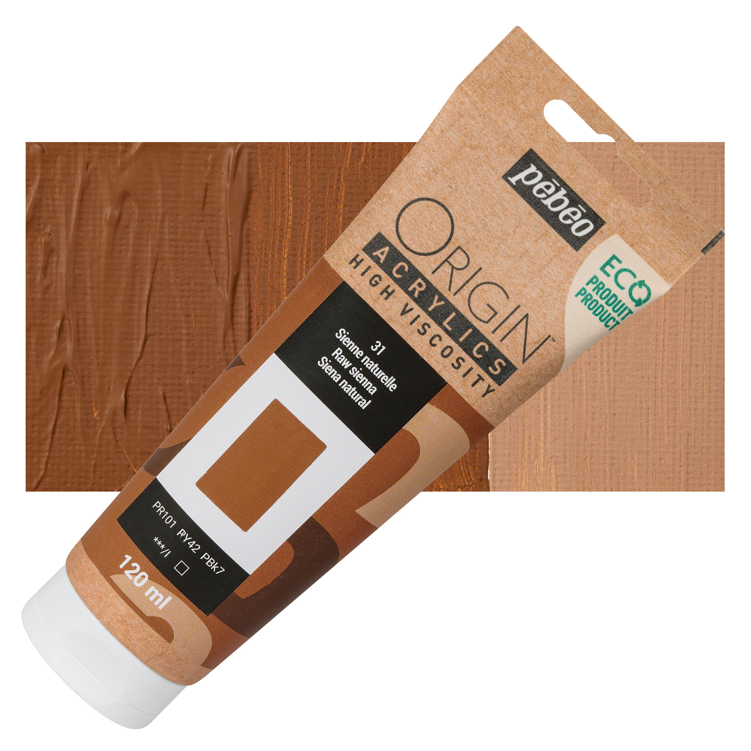 Pebeo Origin Acrylic Paint - Raw Sienna, 120 ml