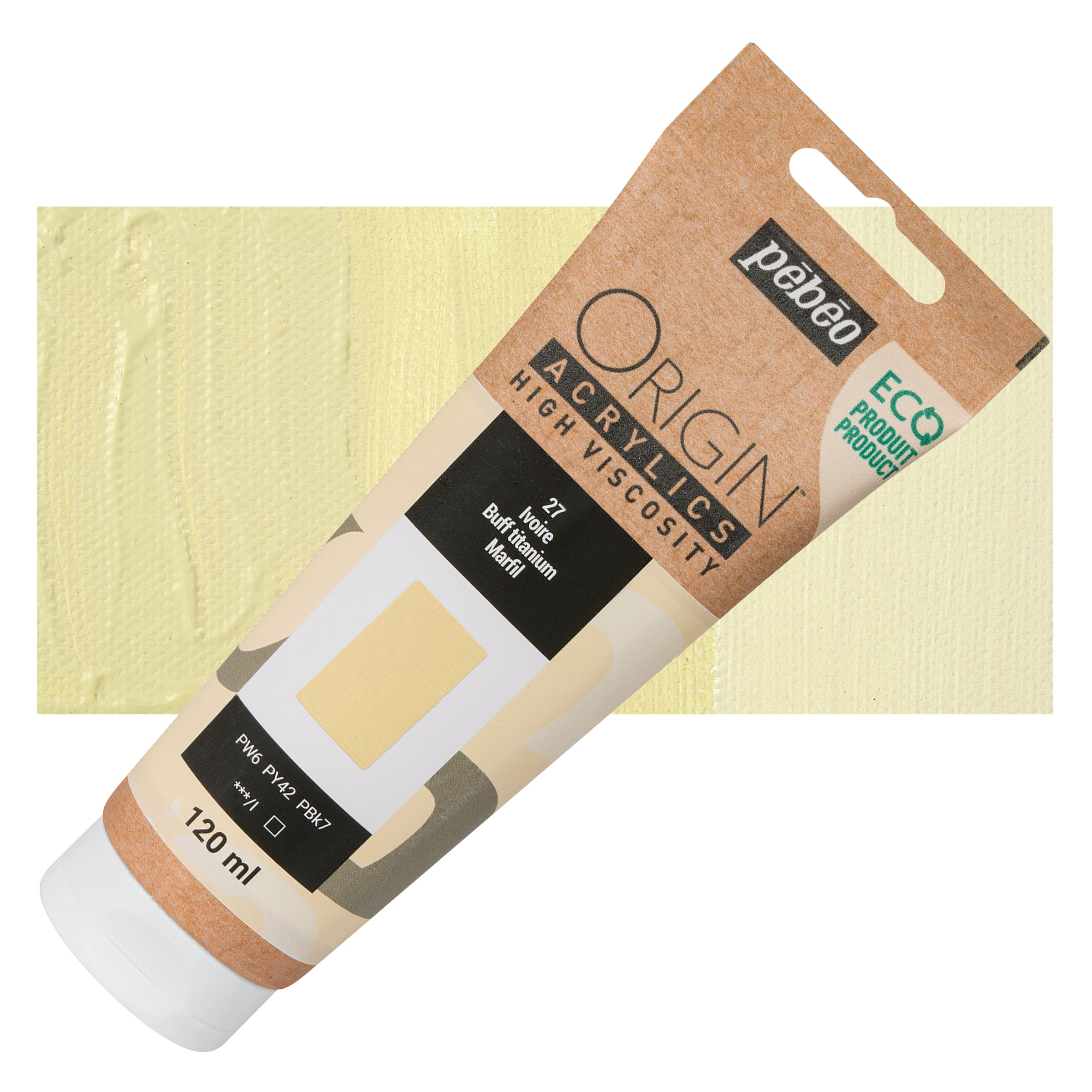 Pebeo Origin Acrylic Paint - Buff Titanium, 120 ml