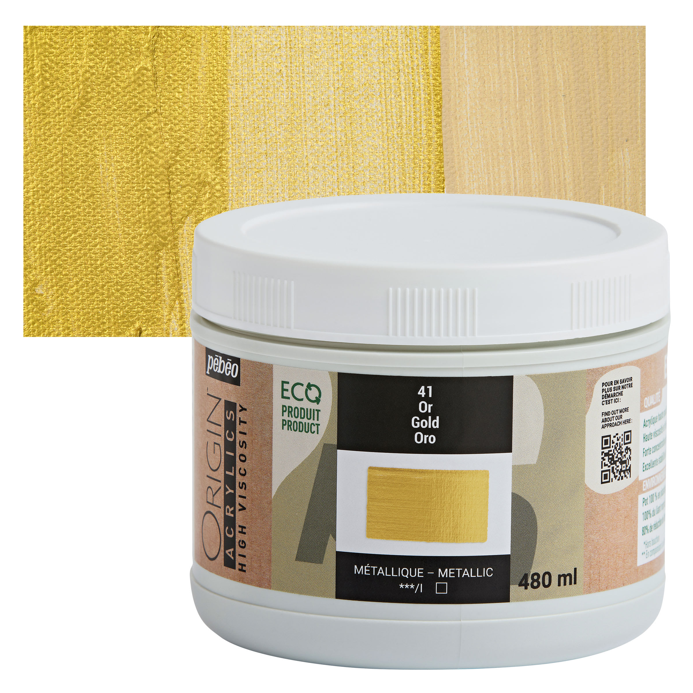 Pebeo Origin Acrylic Paint - Gold, 480 ml