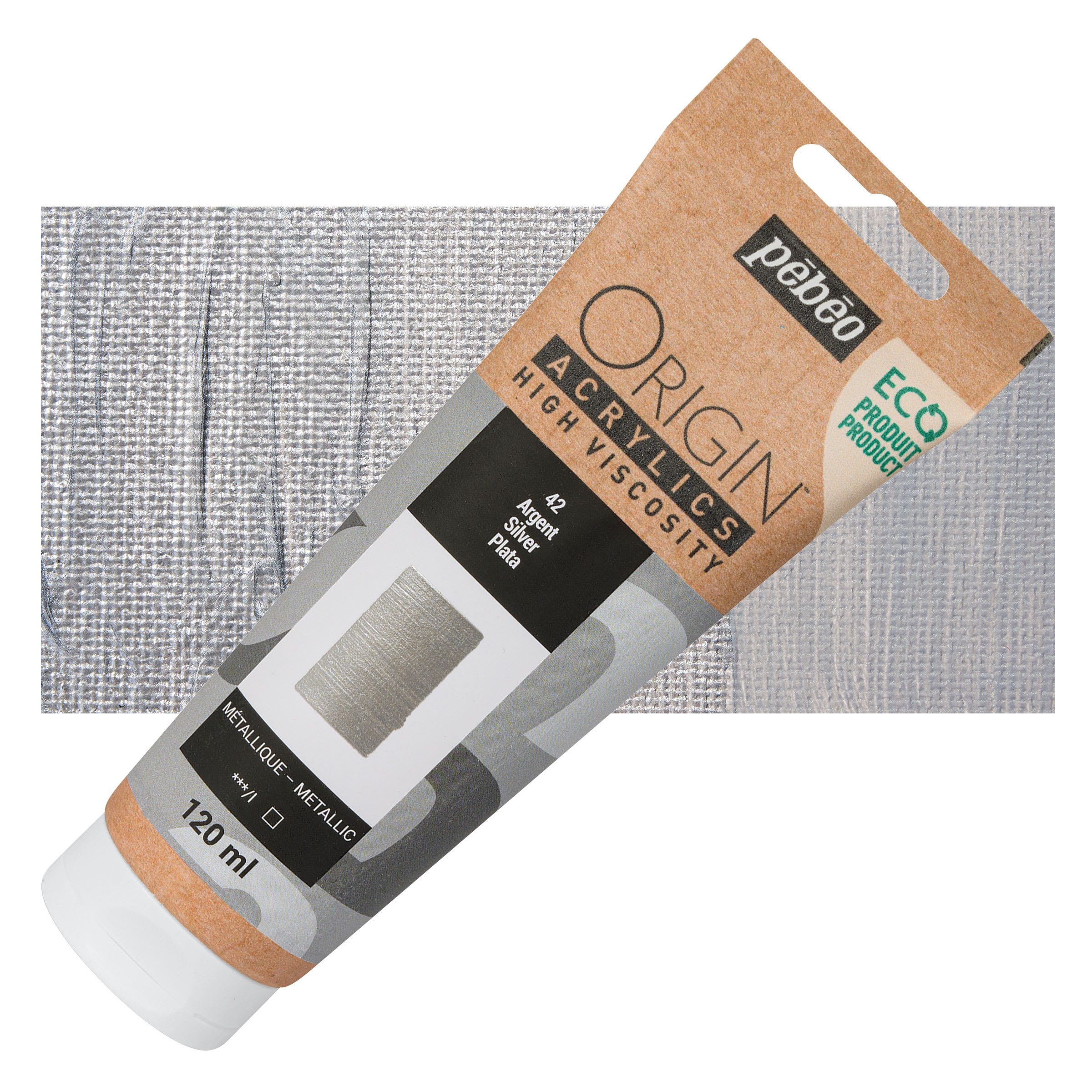 Pebeo Origin Acrylic Paint - Silver, 120 ml