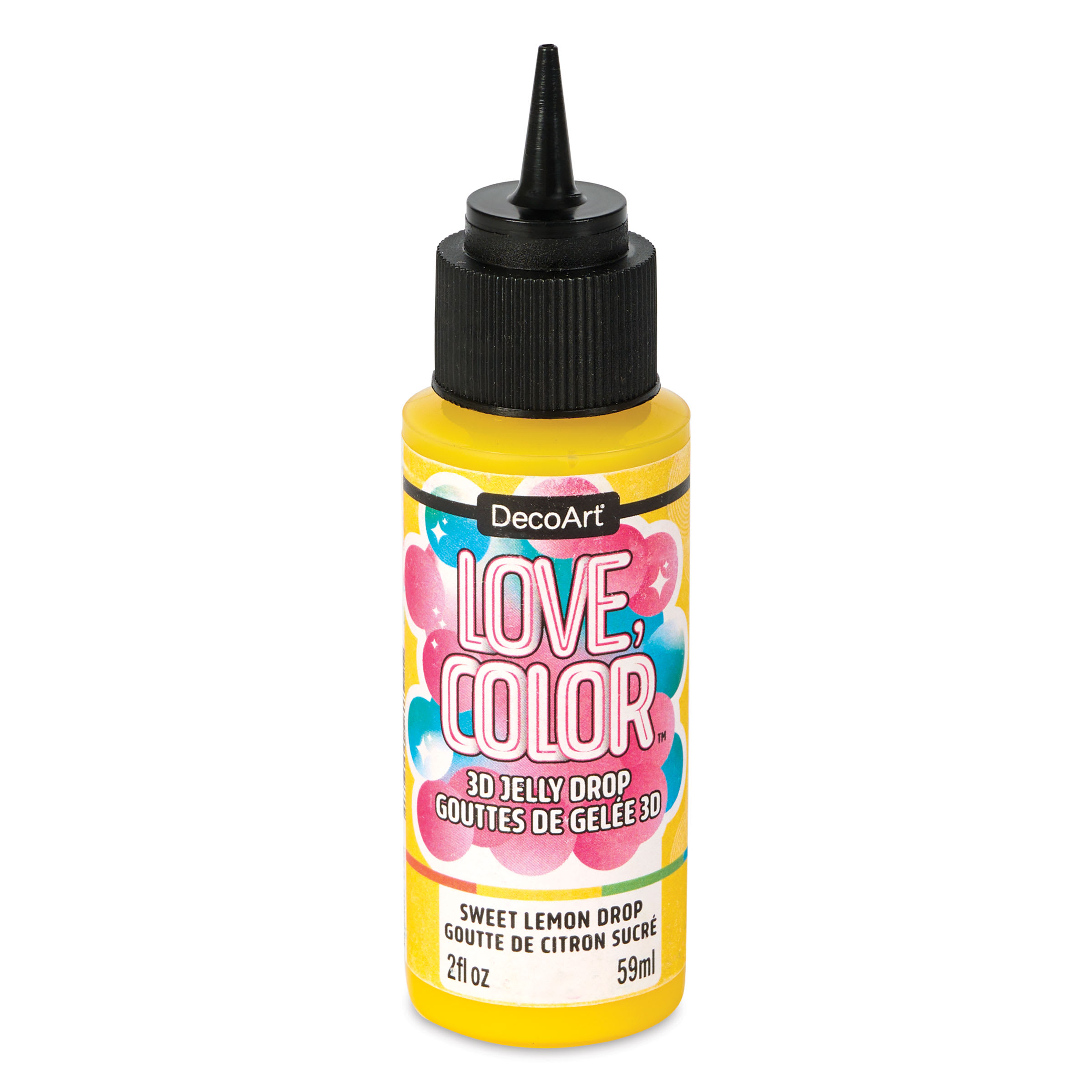DecoArt Love, Color 3D Jelly Drop Acrylic Paint - Sweet Lemon Drop, 2 oz