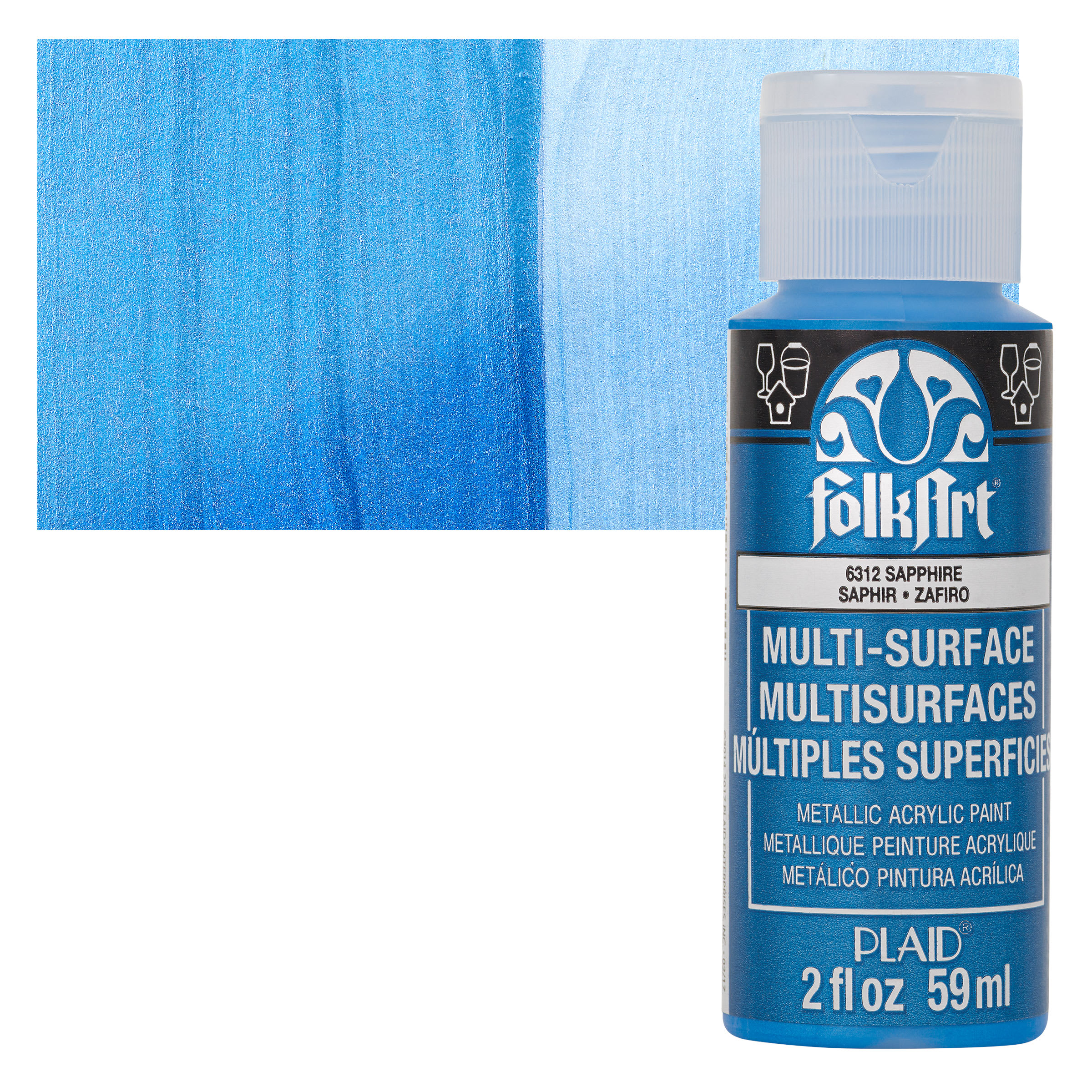 FolkArt Multi-Surface Metallic Acrylic Paint - Sapphire, 59 ml