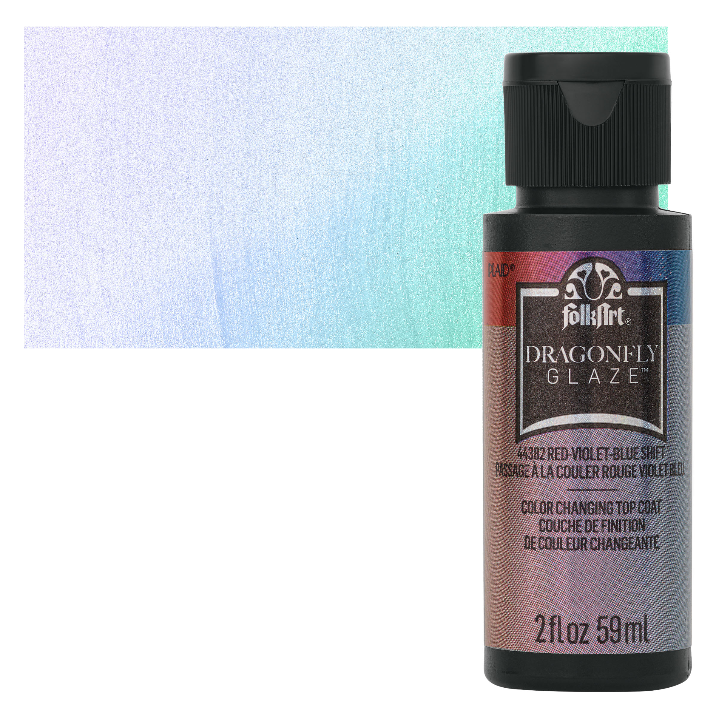 FolkArt® Dragonfly Glaze™ Acrylic Top Coat By Folk Art Paint in Red Violet Blue Shift | 2 fl oz