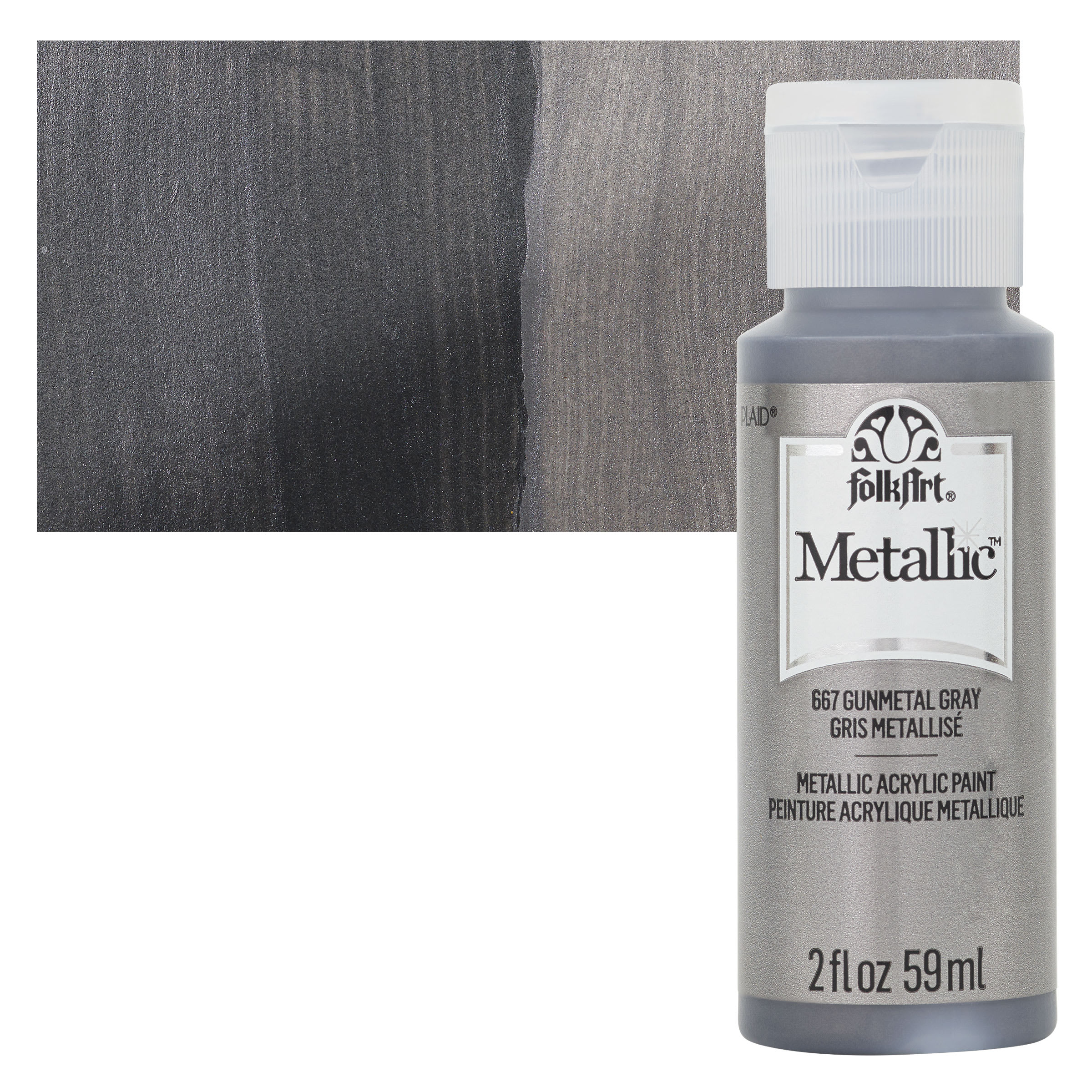 FolkArt Metallic Acrylic Paint - Gunmetal Gray, 59 ml