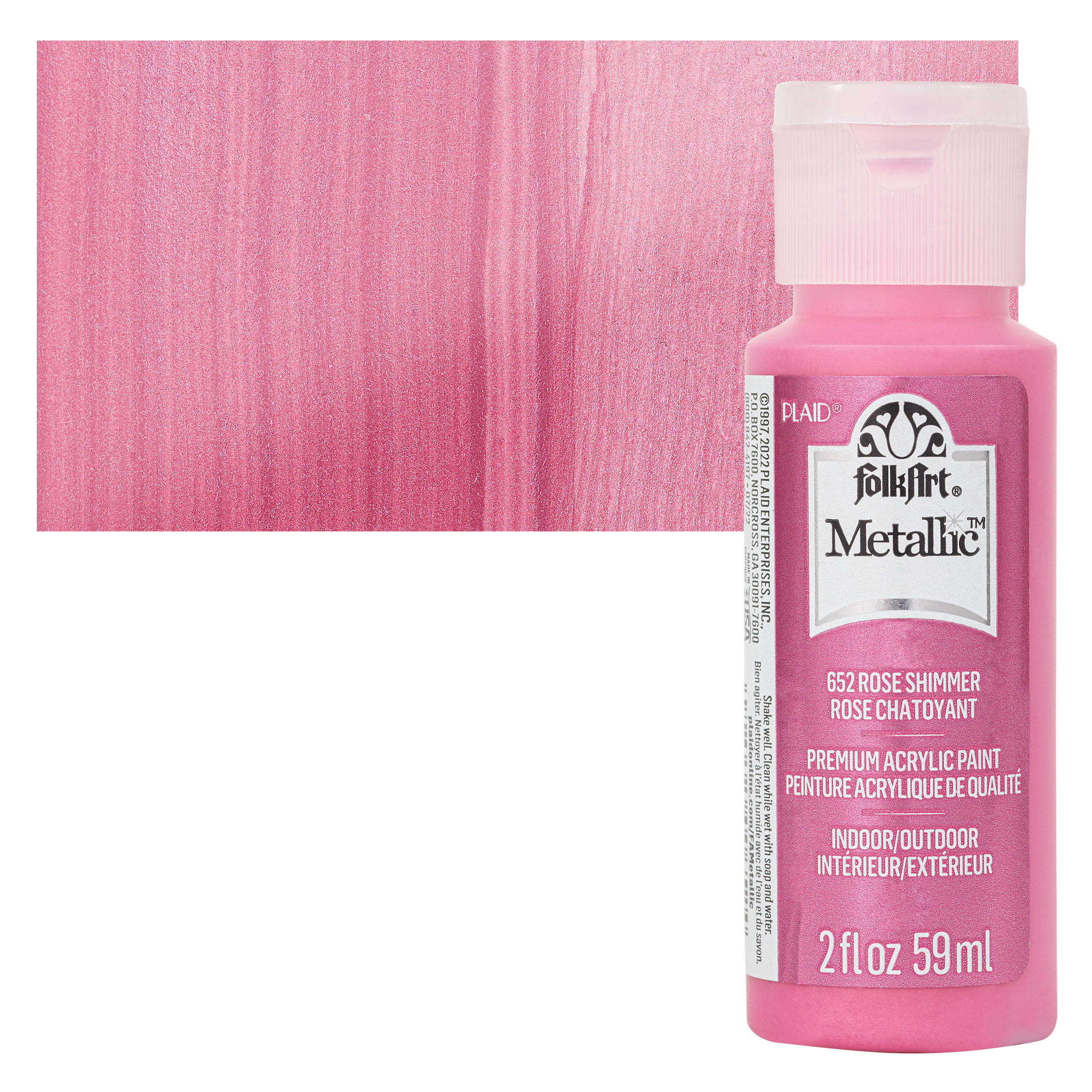 FolkArt Metallic Acrylic Paint - Rose, 59 ml