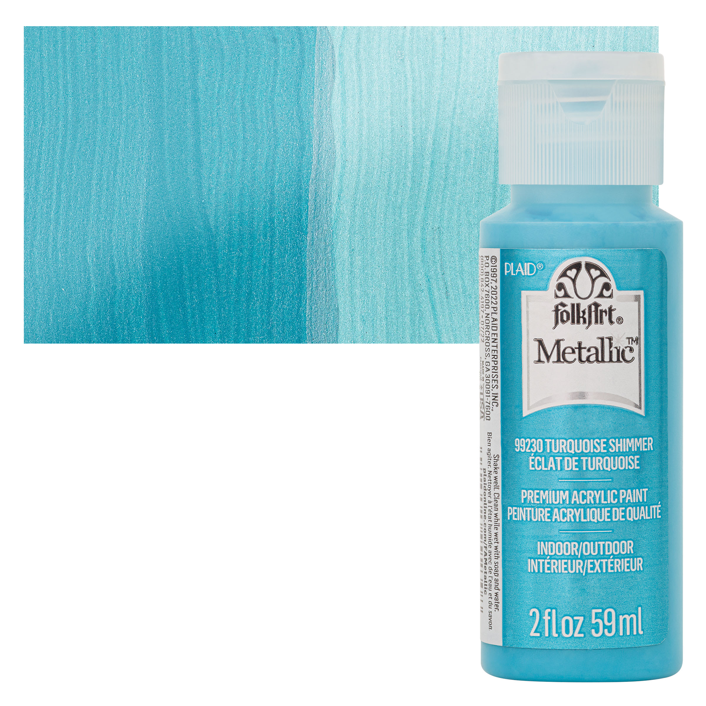 FolkArt Metallic Acrylic Paint - Turquoise Shimmer, 59 ml