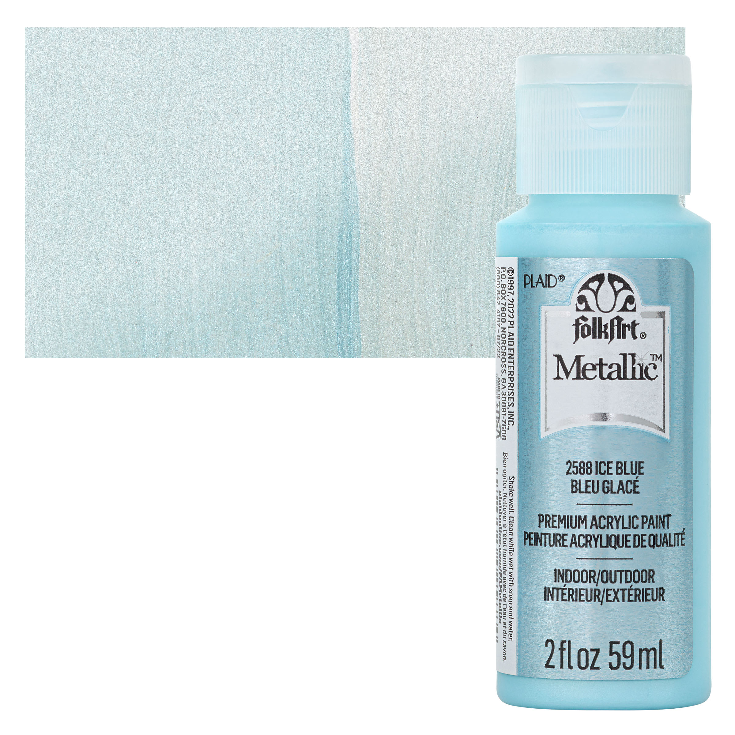 FolkArt Metallic Acrylic Paint - Ice Blue, 59 ml