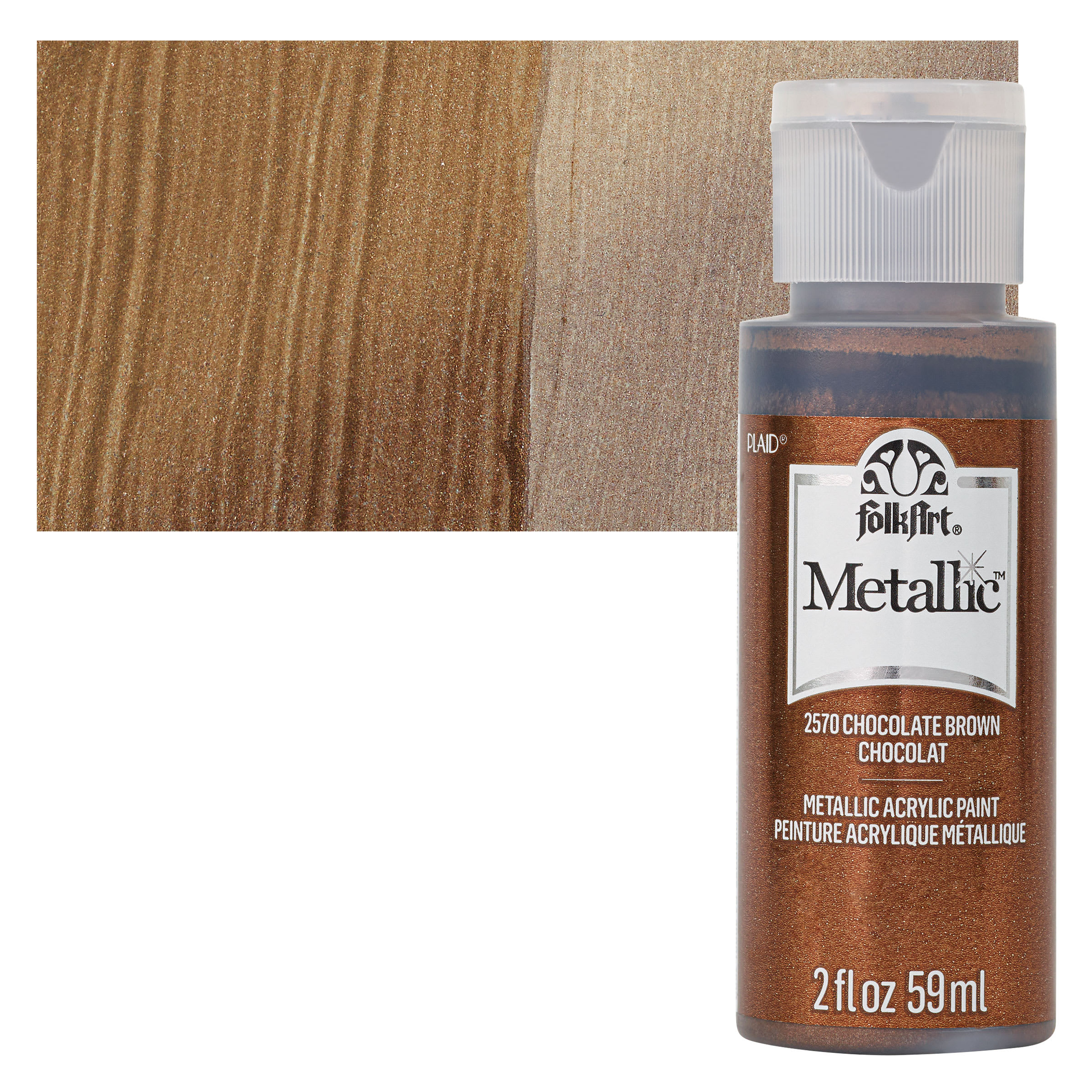 FolkArt Metallic Acrylic Paint - Chocolate Brown, 59 ml