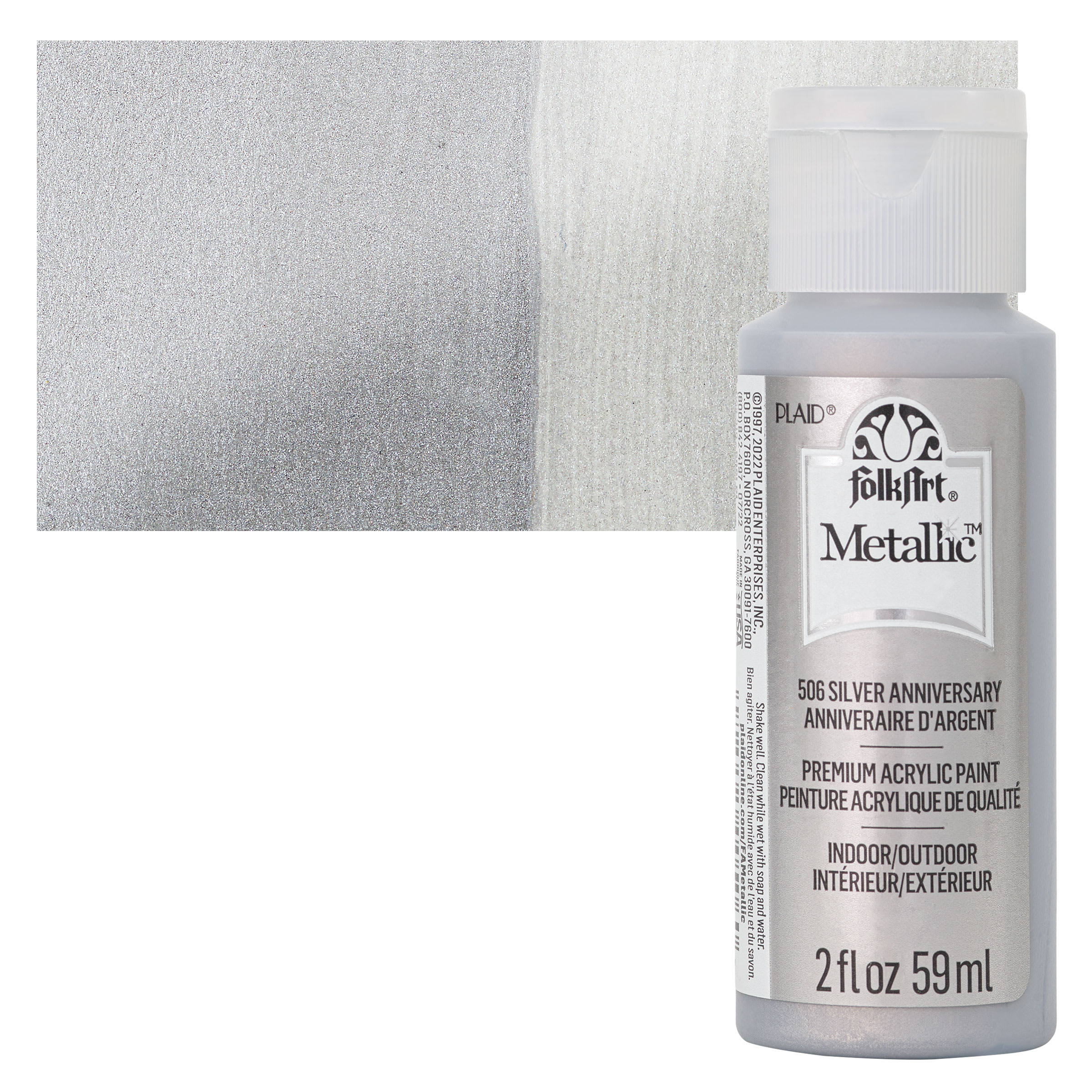 FolkArt Metallic Acrylic Paint - Silver Anniversary, 59 ml