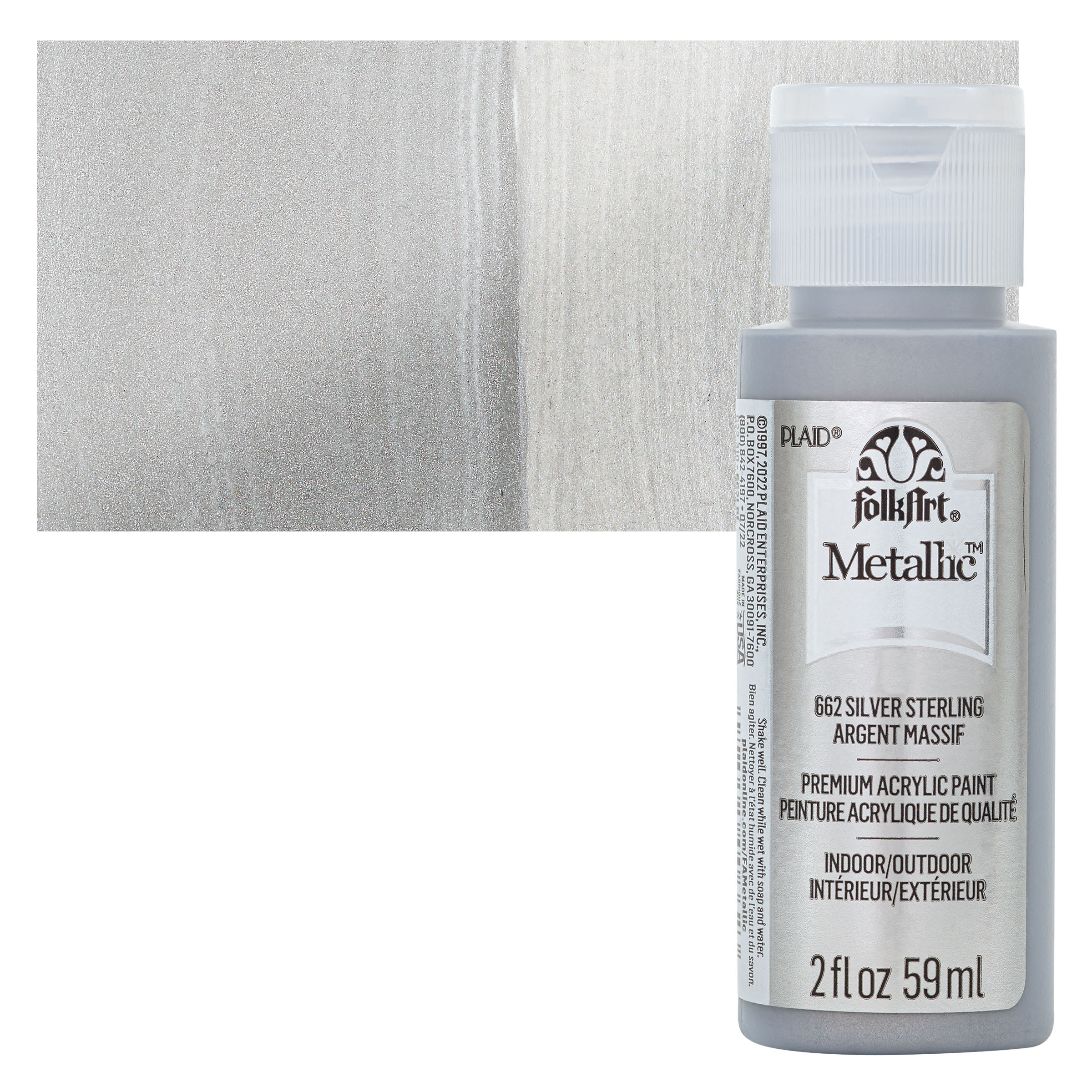 FolkArt Metallic Acrylic Paint - Sterling Silver, 59 ml